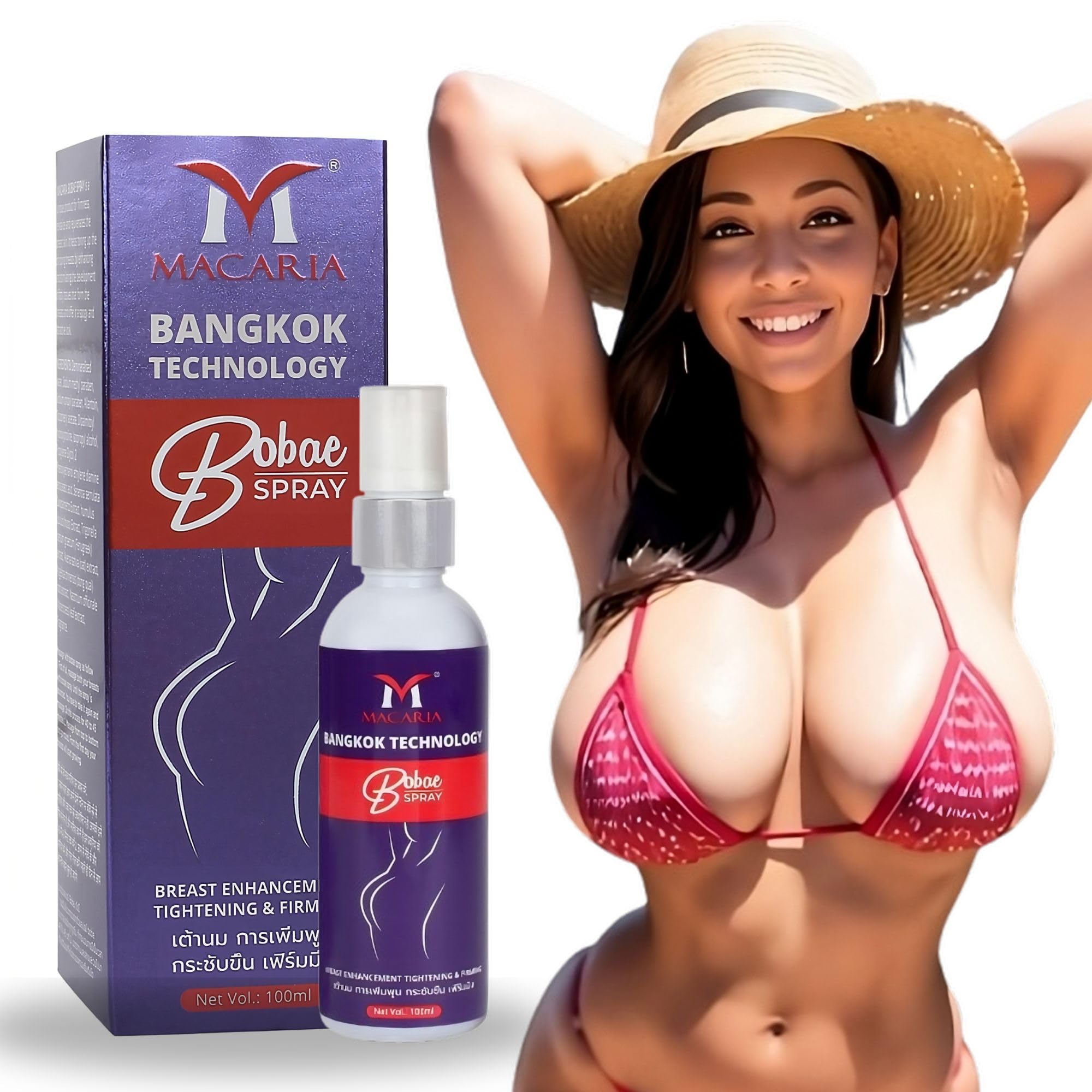 MACARIA Breast Enhancement Cream Spray - Natural Bust Firming & Lifting for Women | Fast Results | Perfect for Daily Use & Special Occasions