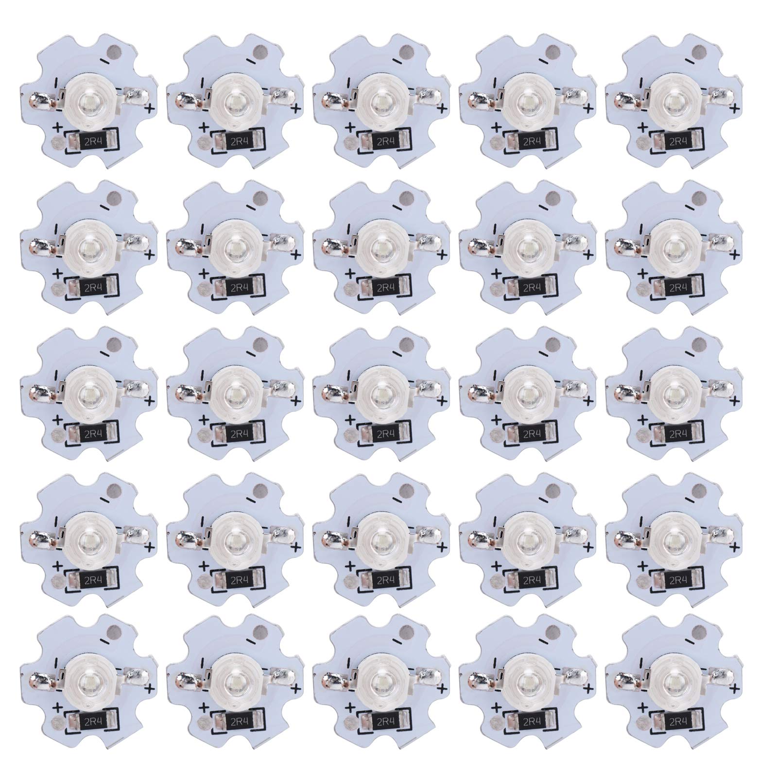 Watris Veiyi 25Pcs 5V LED Chips - 200LM 3W High Power LED Lamp Beads for DIY Lighting Projects (Blue Light) - Perfect for Home Decor, DIY Crafts, and Electronic Prototyping