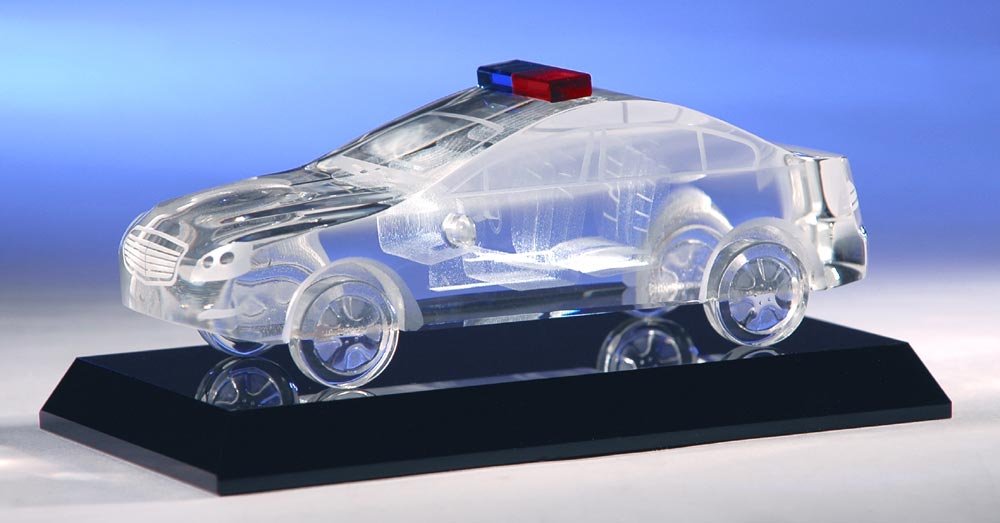 LED Crystal Police Car Toy - 1:24 Scale Die-Cast Model with Light & Sound - Perfect for Kids' Pretend Play & Collectors Display