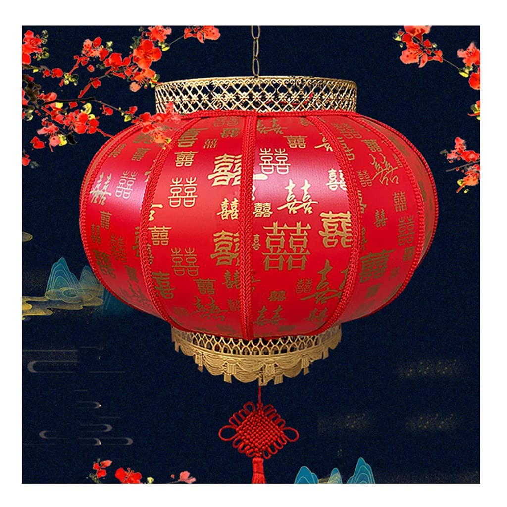 Chinese New Year Red Lantern with LED Light & Suction Cup - 50cm Diameter Auspicious Decoration for Home, Party & Festival Decor | Perfect for Spring Festival, Wedding & Asian Theme Events