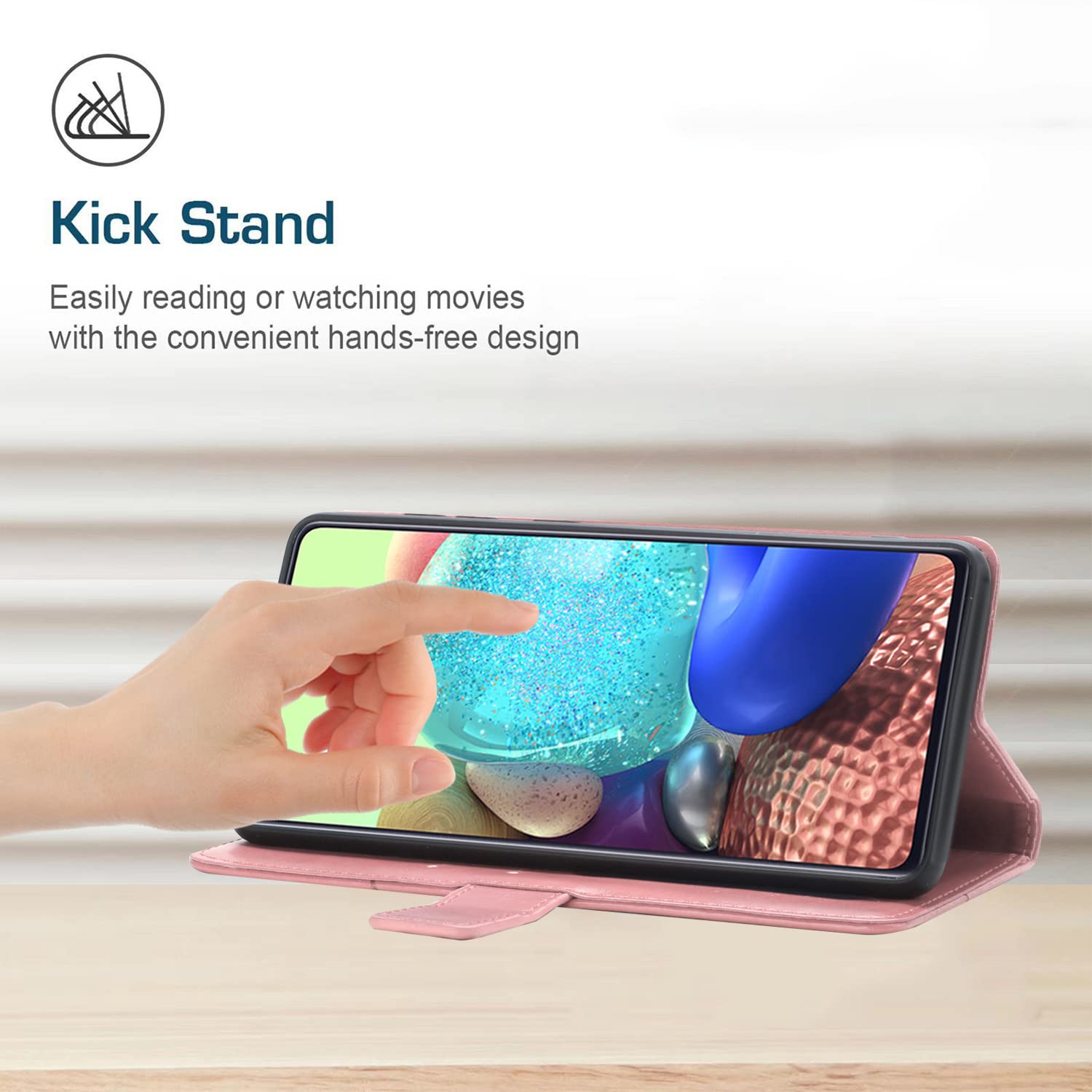 XYZ Leather Wallet Case for Google Pixel 6 - Slim Flip Folio Cover with Wrist Strap (Pink) | Perfect for Everyday Use, Travel & Hands-Free Convenience