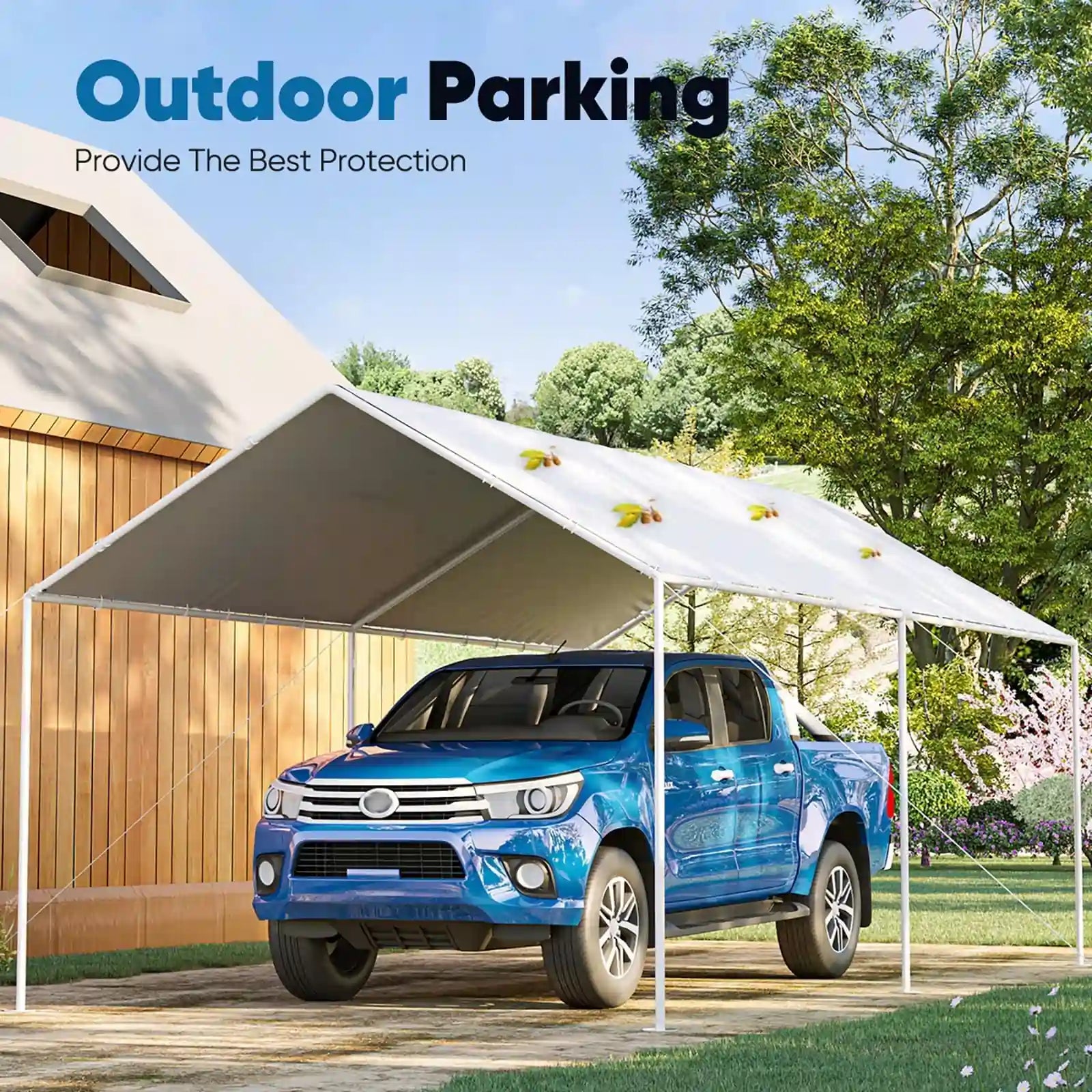 20' x 10' Portable Car Canopy Shelter with UV Protection - Waterproof Outdoor Car Cover for Vehicles, Parties & Camping
