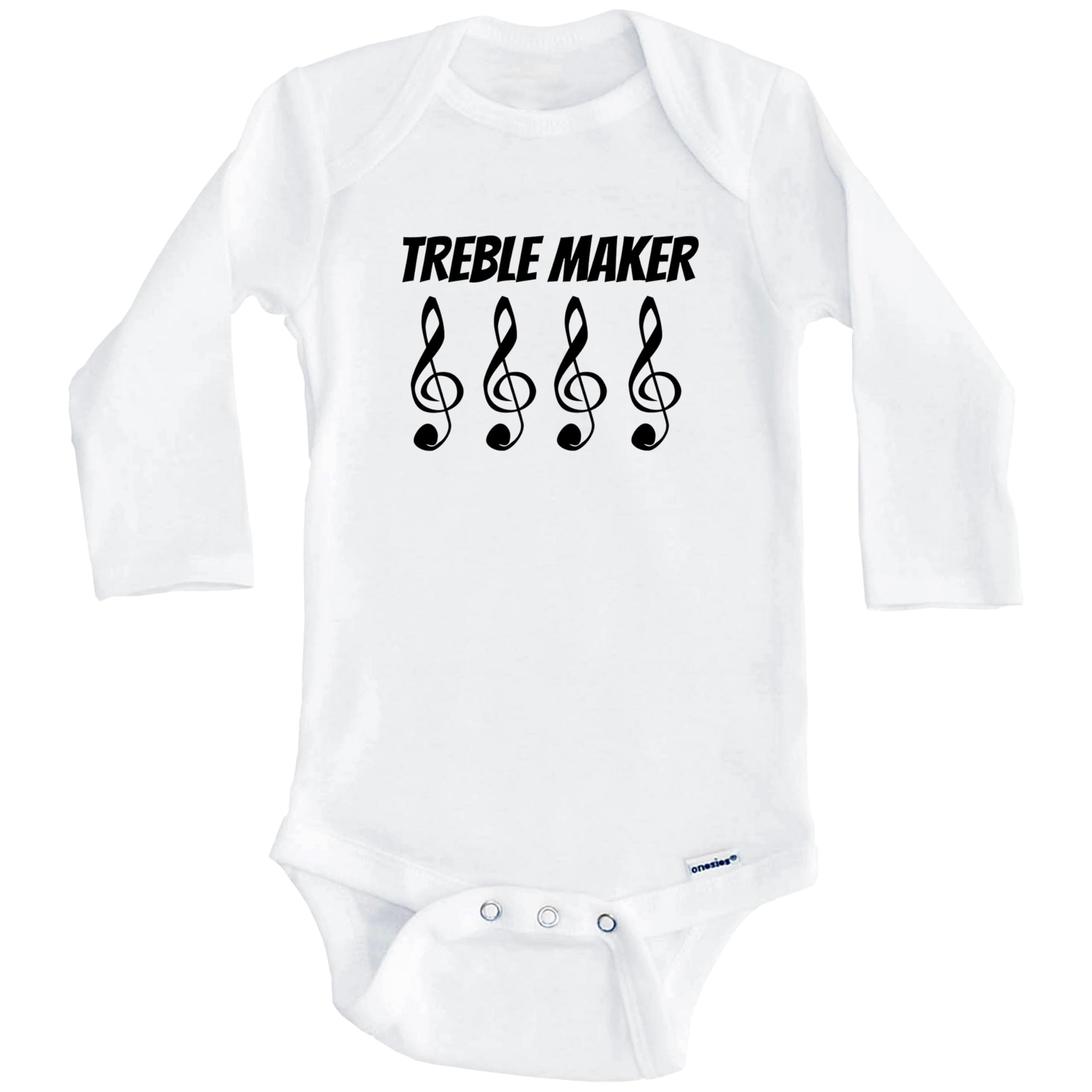 Treble Maker Baby Bodysuit - Funny Long Sleeve Onesie for Infants & Newborns | Perfect for Music Lovers, Photo Shoots & Gift Giving