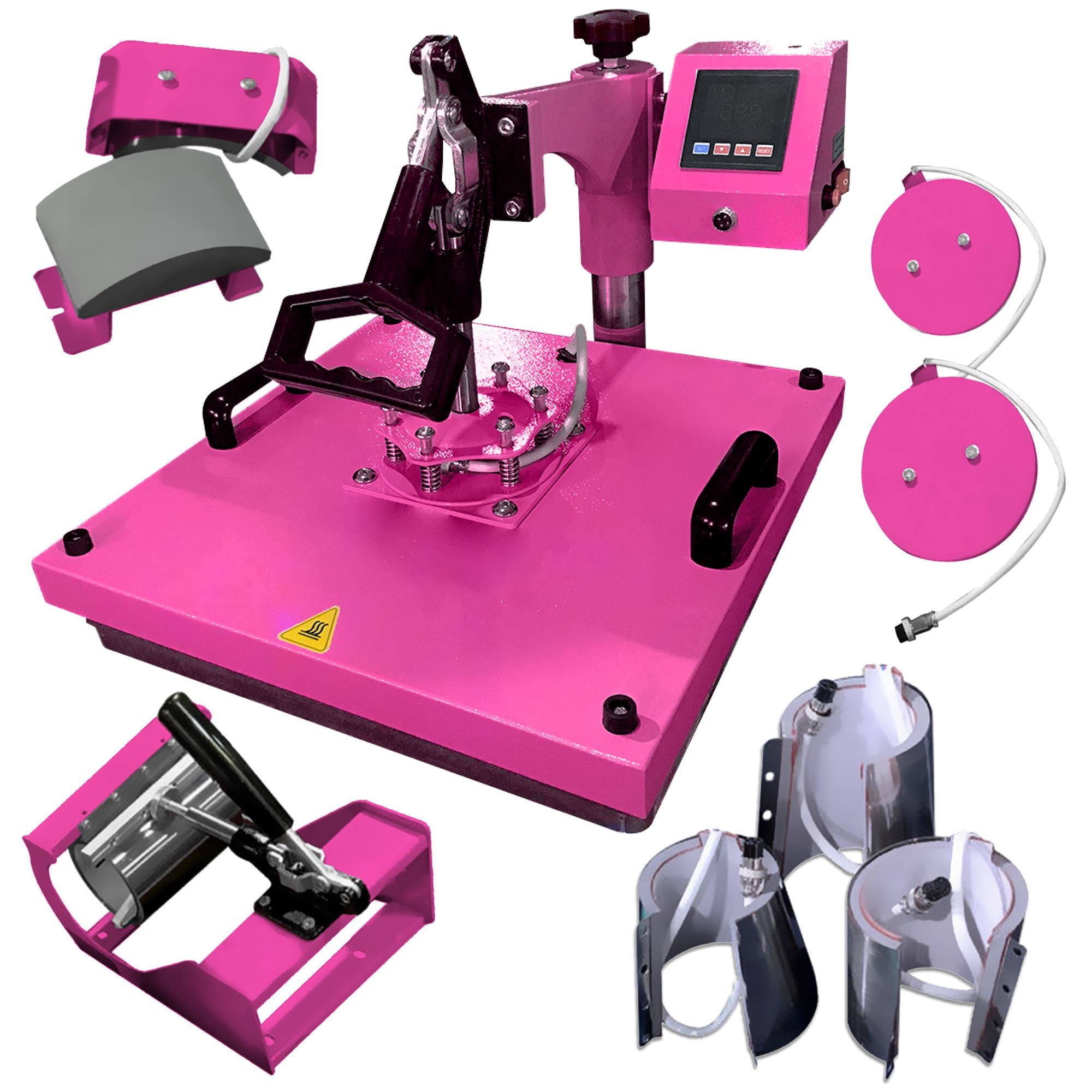 Silhouette Cameo 5 PRO MK II Cutting Machine with 8-in-1 Pink Heat Press Bundle & Siser HTV Vinyl - Perfect for DIY Crafts, T-Shirt Designs, and Home Decor Projects