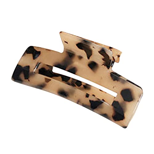Oshhni Large Hair Claws Jaw Clips for Women & Girls - Folding Clamp Hair Clips with Light Leopard Print - Perfect for Updos, Ponytails & Everyday Hairstyles