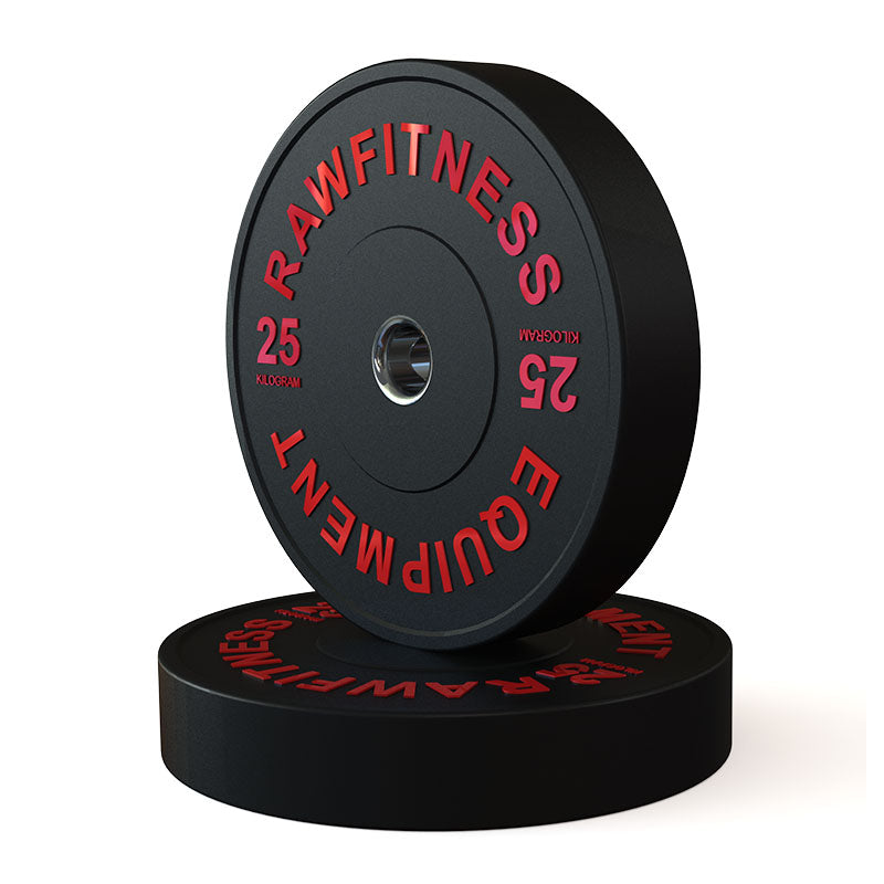 Premium 25KG Pair Black Bumper Plates - Olympic Weightlifting, CrossFit, Home Gym & Strength Training Equipment
