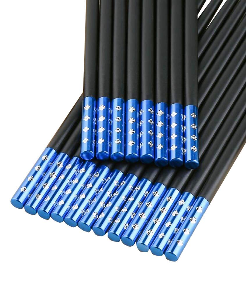 Jingyun 10 Pairs Reusable Alloy Chopsticks Set - Durable Dinnerware for Home & Restaurant Use - Perfect for Asian Cuisine, Sushi, Noodles & Family Dining