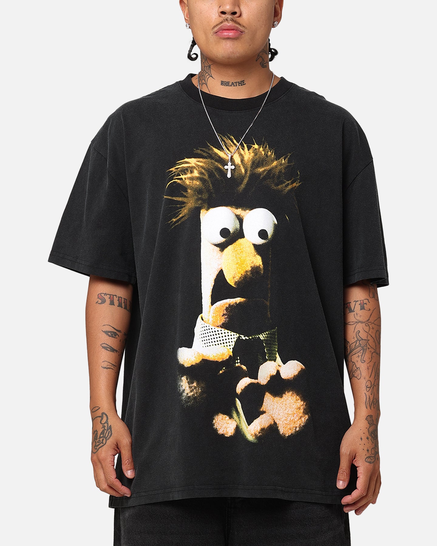 Vintage Disney The Muppets Beaker Graphic T-Shirt - Black Cotton Heavyweight Tee for Men & Women - Perfect for Casual Wear, Cosplay, and Disney Fan Gifts