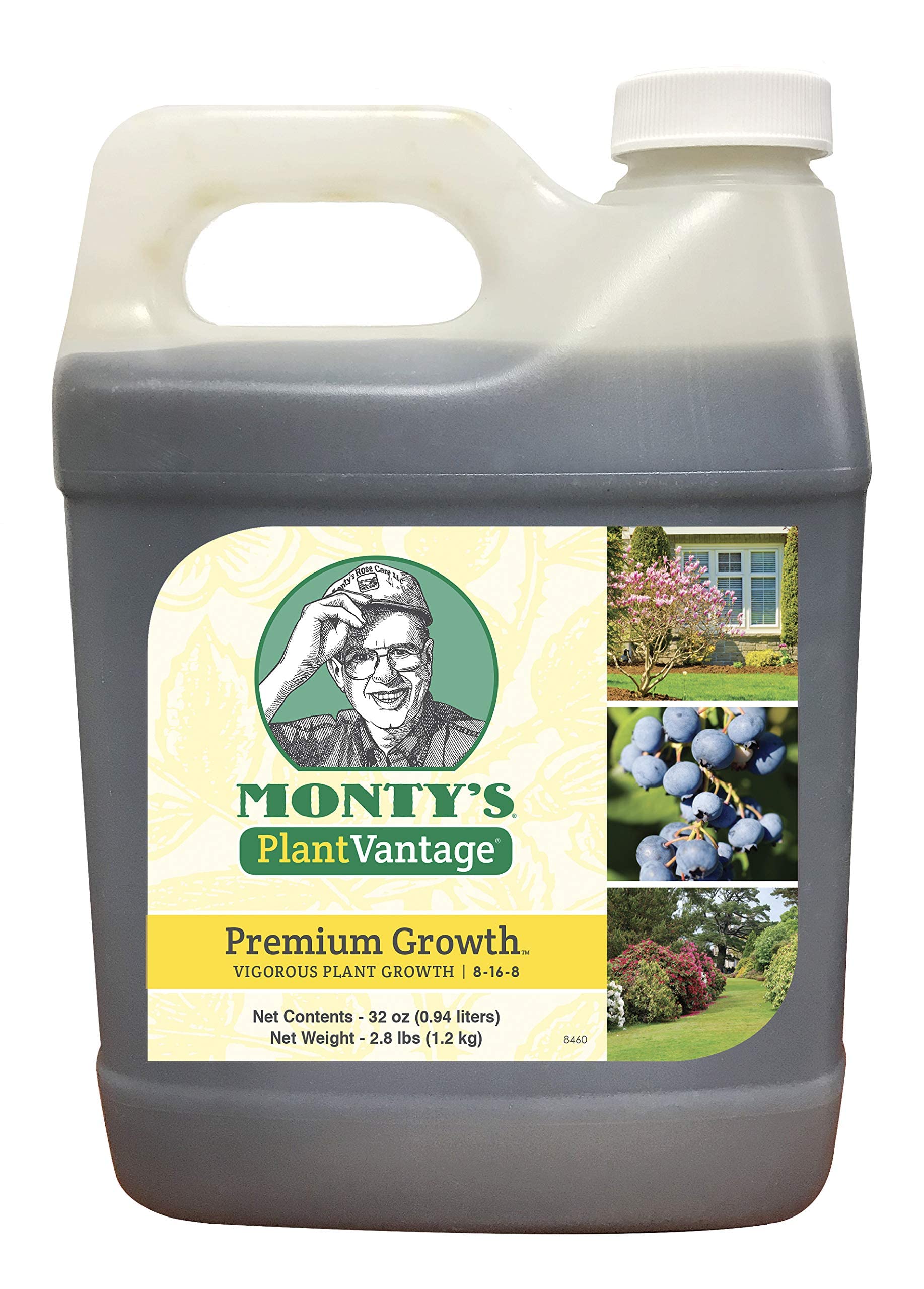 Monty's Plant Food Company 32 oz Premium Growth Fertilizer for Plants - Organic Nutrient Boost for Indoor & Outdoor Gardening, Lawns, Flowers & Vegetables (503320)