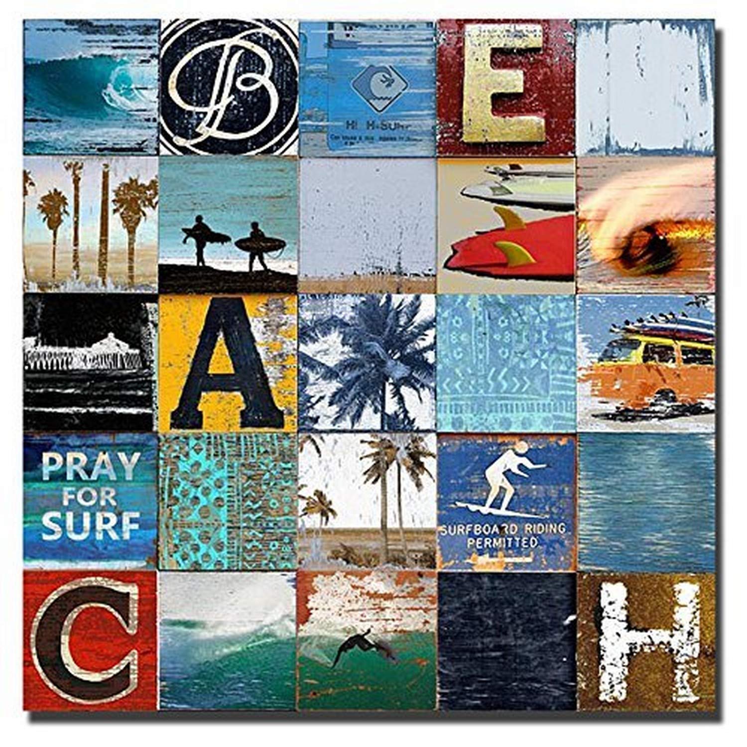 Artistic Home Gallery 3636J277TG Coastal Beach Town Wall Art - Perfect for Living Room, Bedroom & Beach House Decor