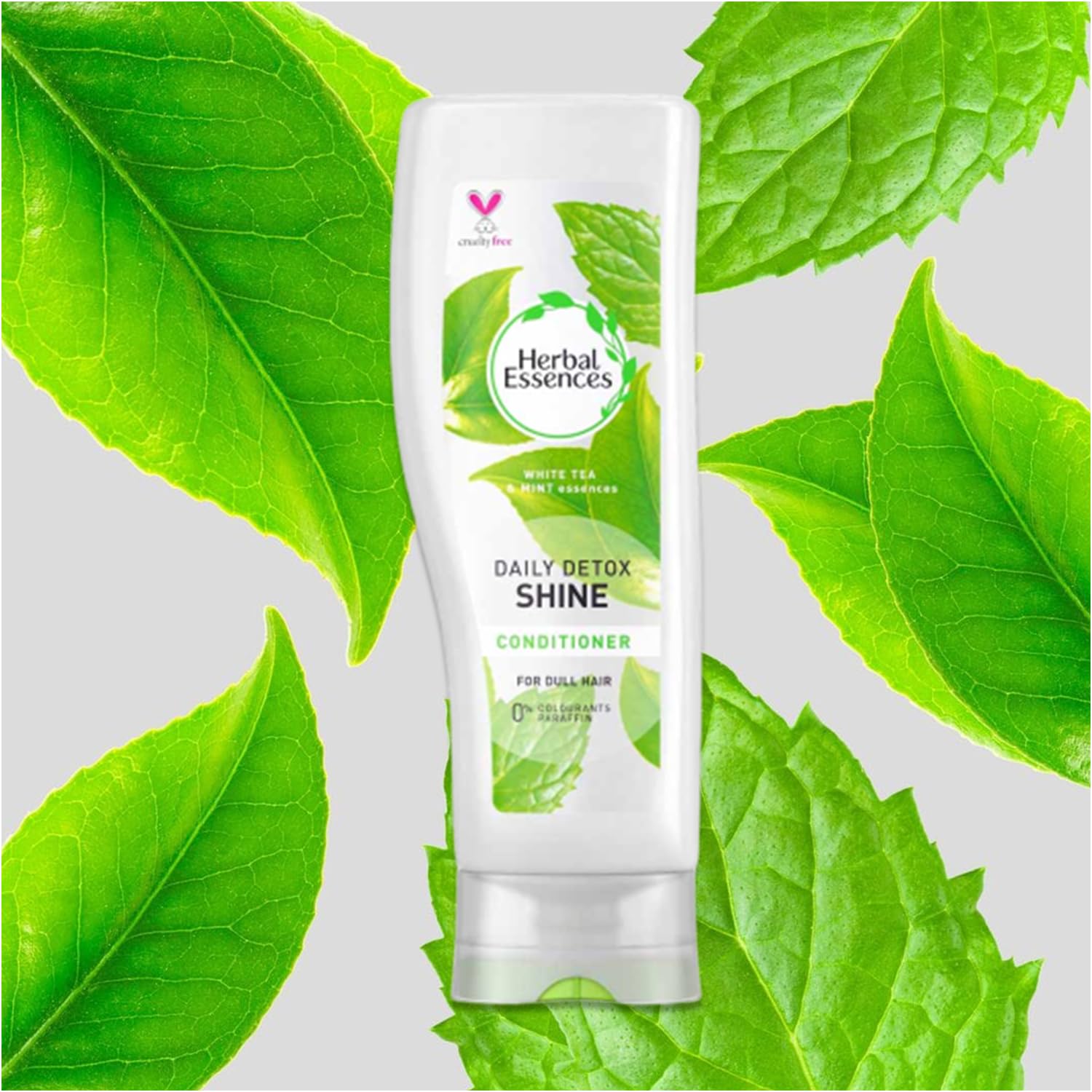 Herbal Essences Daily Detox Shine White Tea & Mint Conditioner 400ml - Hydrating & Refreshing Hair Care for Daily Use - Perfect for Dry, Damaged Hair at Home or Salon