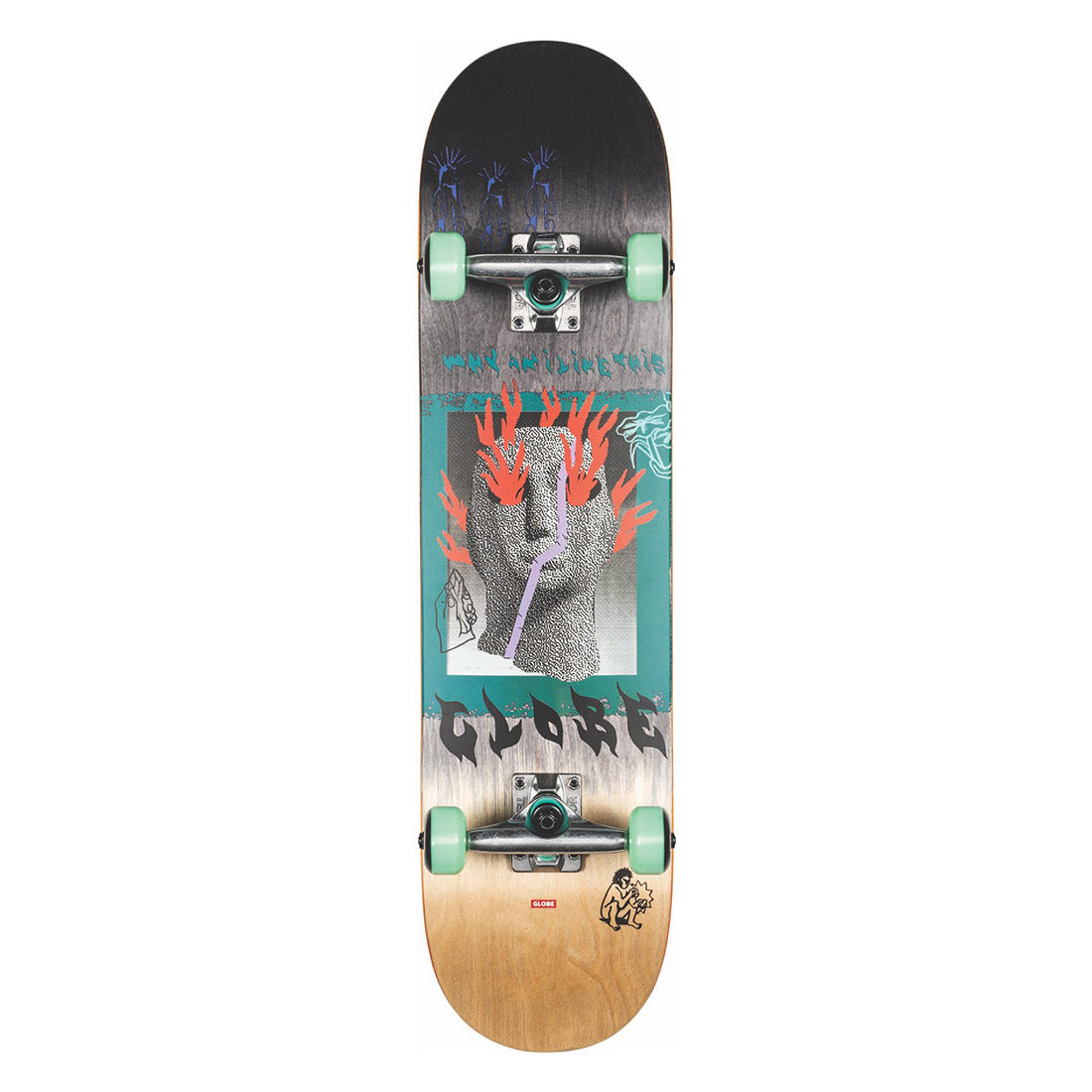 Globe G1 Firemaker Complete Skateboard Deck - Black/Natural 7.75