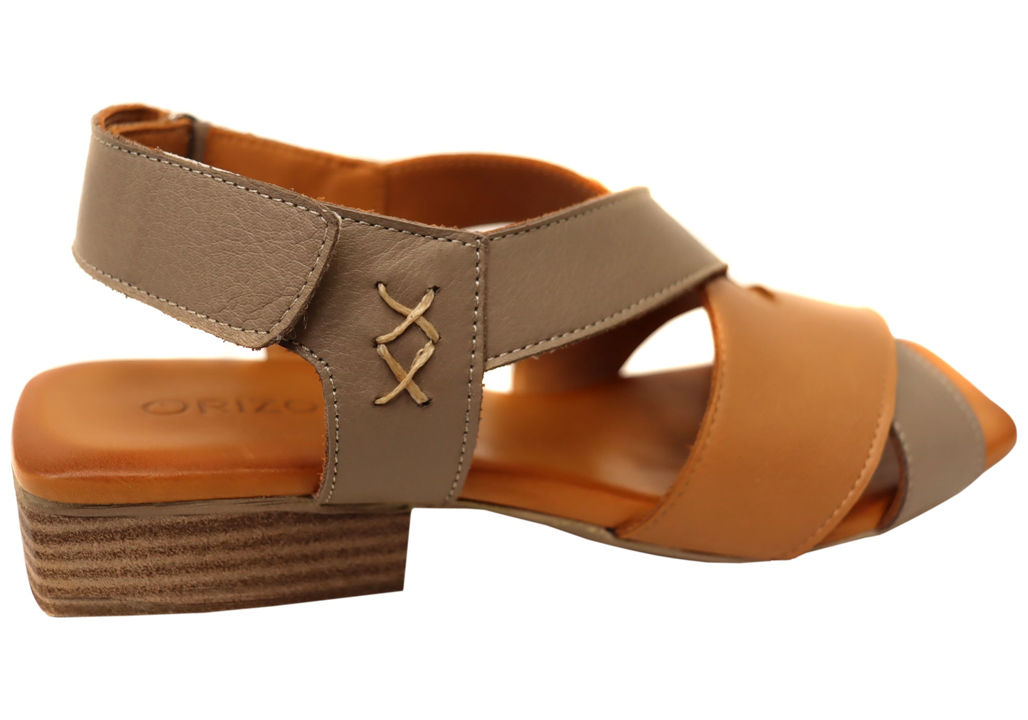 Orizonte Rossie Women's Comfortable Low Heel Leather Sandals - European Style Summer Casual Shoes for Walking, Travel & Beach Outfits
