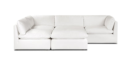 5-Seat Davos Modular Sectional Sofa - Modern L-Shaped Couch for Living Room, Family Room & Lounge - Soft Fabric Upholstery with Reversible Chaise