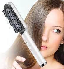 POCKETFRIENDIES 909 Ceramic PTC Hair Straightener Brush - 5 Temperature Settings for Smooth & Shiny Hair | Professional Straightening Comb for Women | Perfect for Home, Travel & Salon Styling (Multicolor, B401)