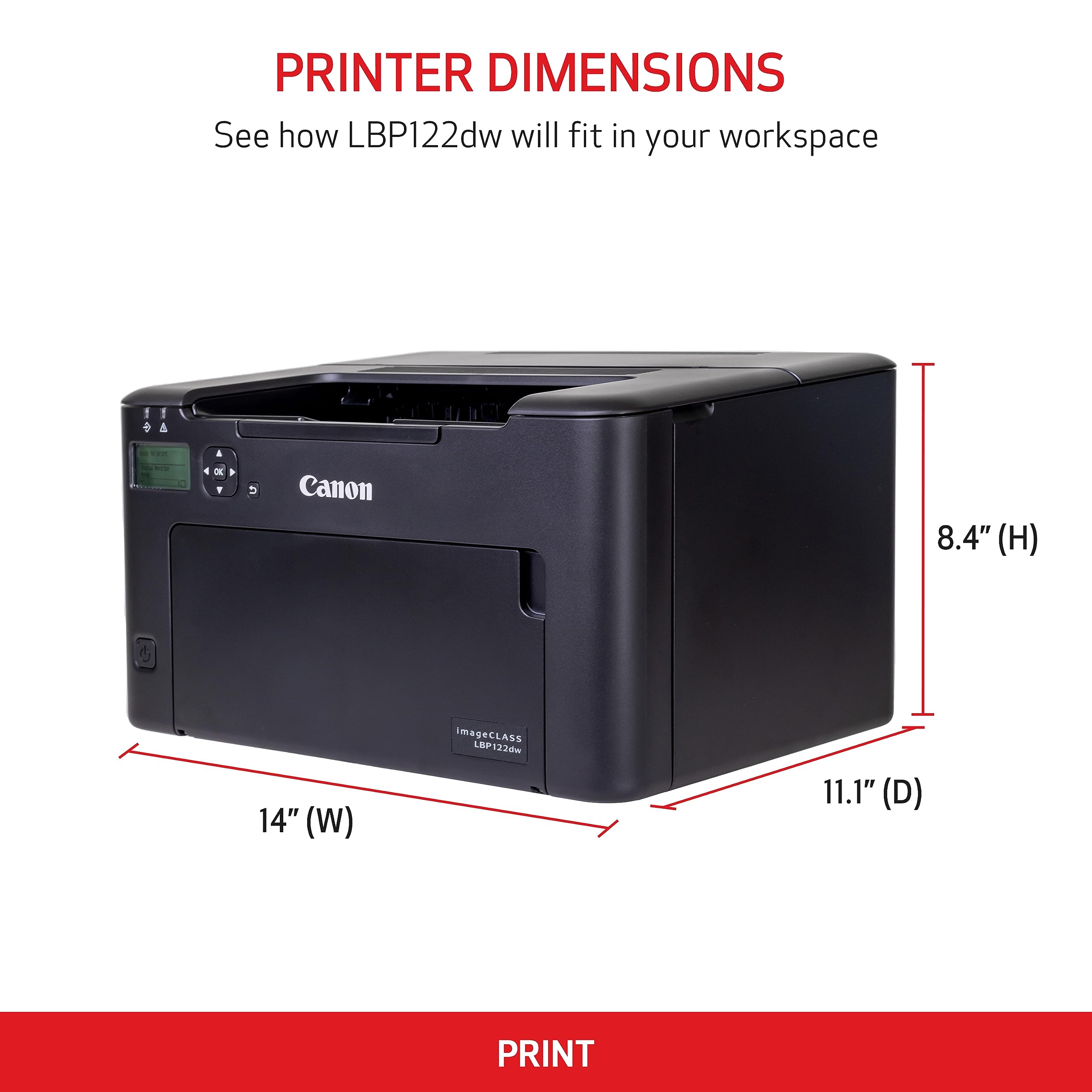 Canon imageCLASS LBP122dw Wireless Monochrome Laser Printer - 30 PPM, Duplex Printing, Mobile Ready for Home Office & Small Business | Perfect for Document Printing, Reports & Everyday Office Tasks