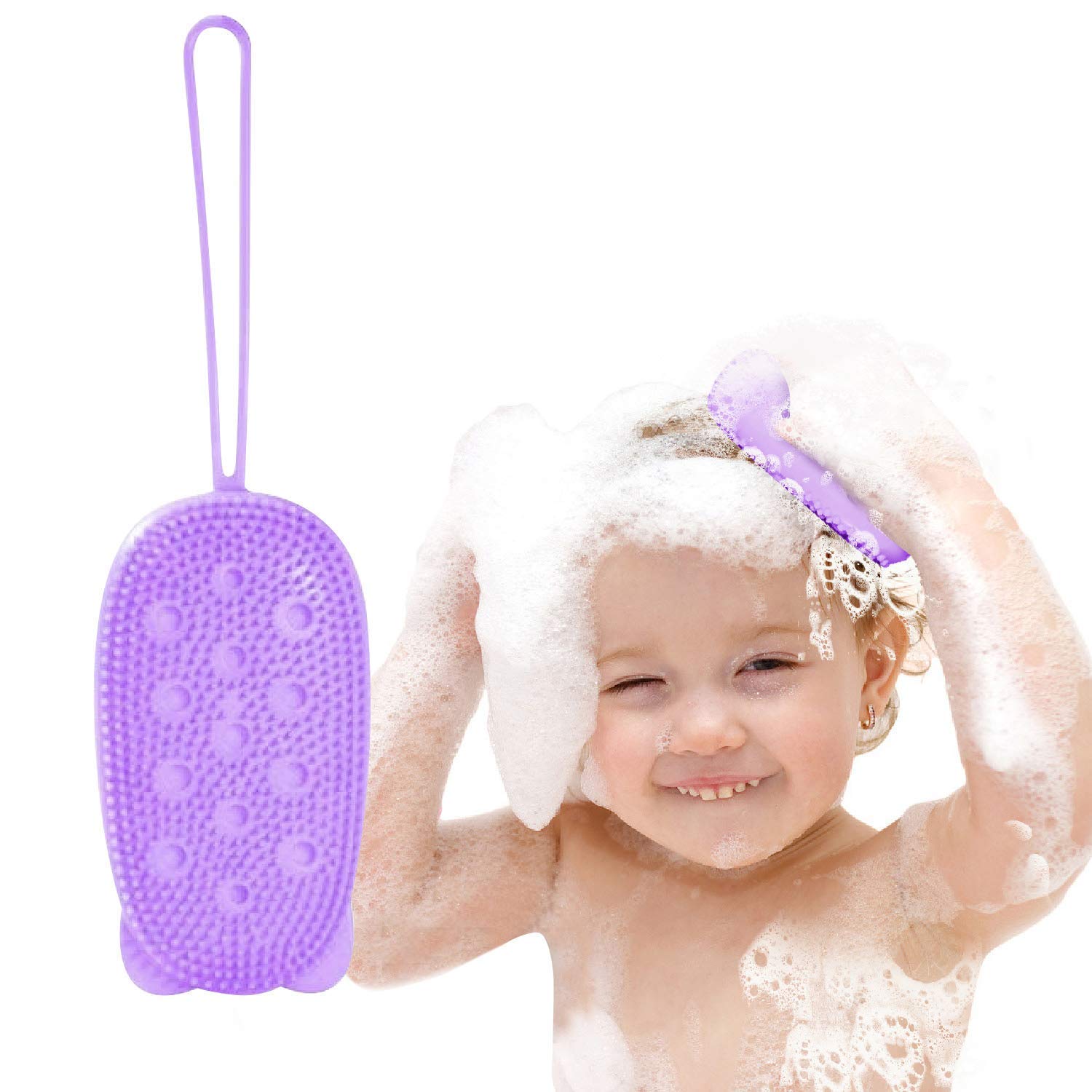 JRT Silicone Bubble Bath Body Brush - Quick Foaming, Soft Scrubbing & Massage Cleaner for Shower & Bathroom (Random Color) - Exfoliate & Relax Skin in Spa, Home or Gym Use
