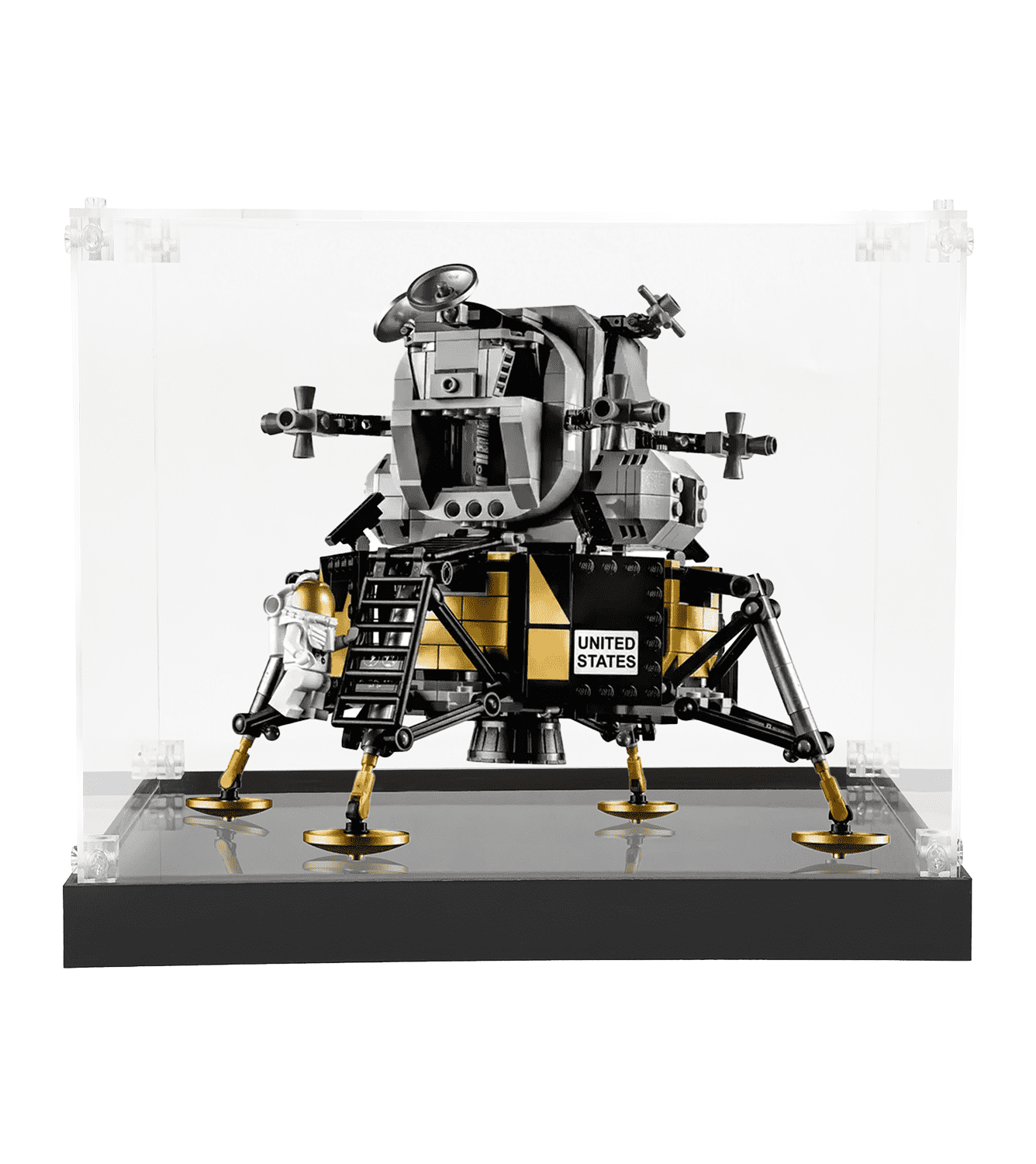 Lego NASA Apollo 11 Lunar Lander 10266 Display Case - Protective Showcase for Collectible Building Sets - Perfect for Home Decor, Office Display & Gift Giving