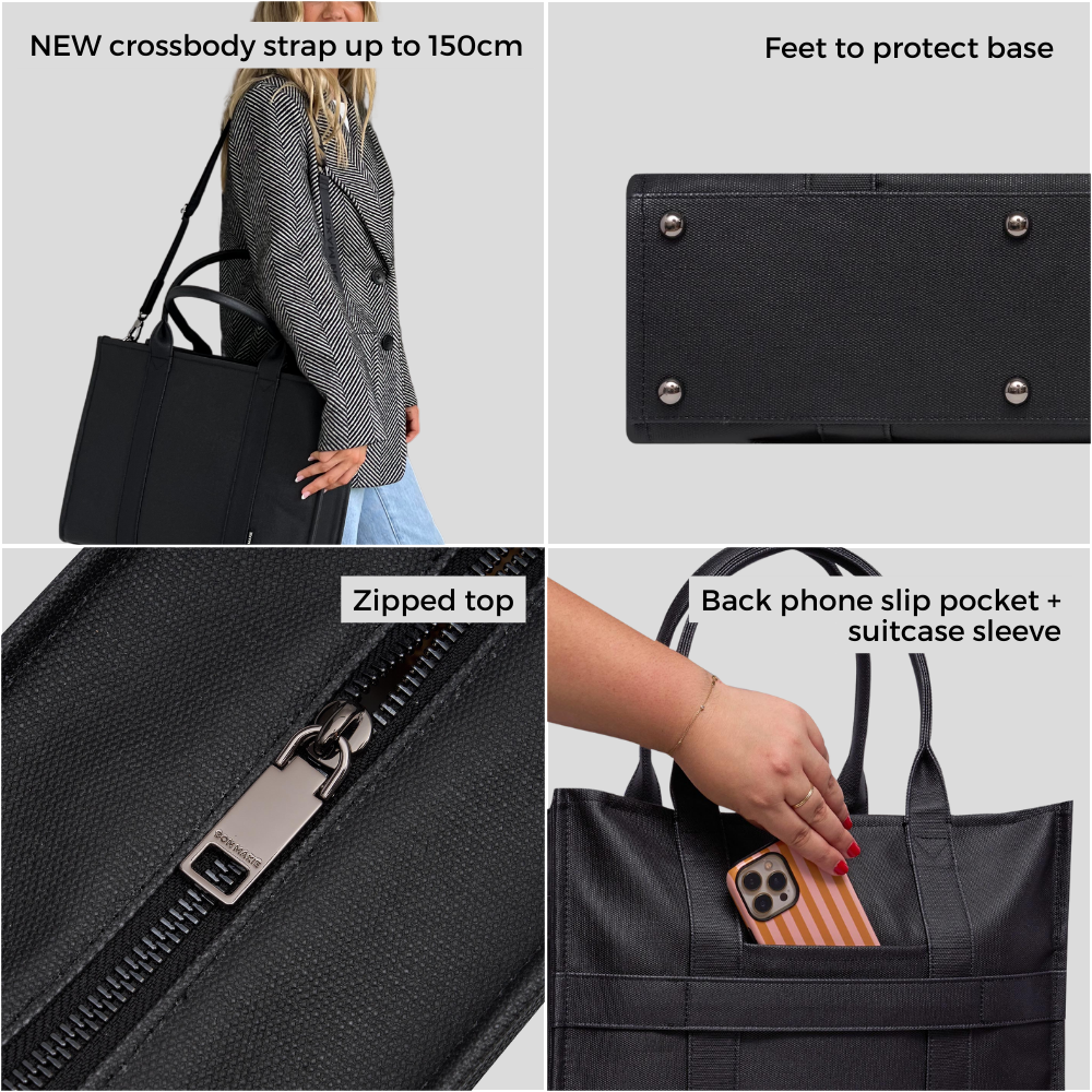Premium Large Bon Vivant Structured Tote Bag in Denim Blue - Stylish & Durable Handbag for Work, Travel & Everyday Use