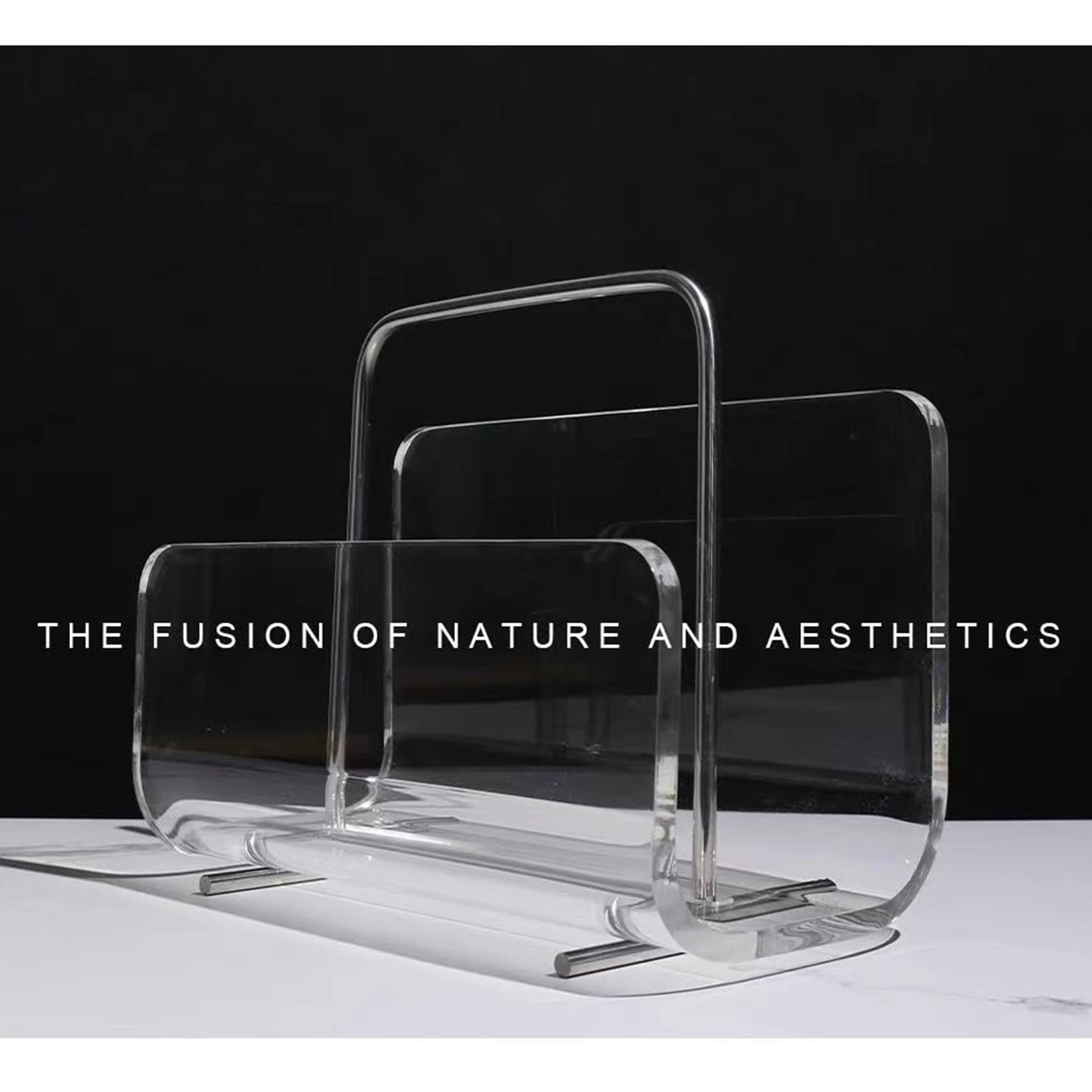 Clear Acrylic Magazine Holder & Book Organizer - Space-Saving Desk Rack for Magazines, Publications, Office, Reception & Waiting Room - Perfect Gift for Book Lovers & Home Office Decor
