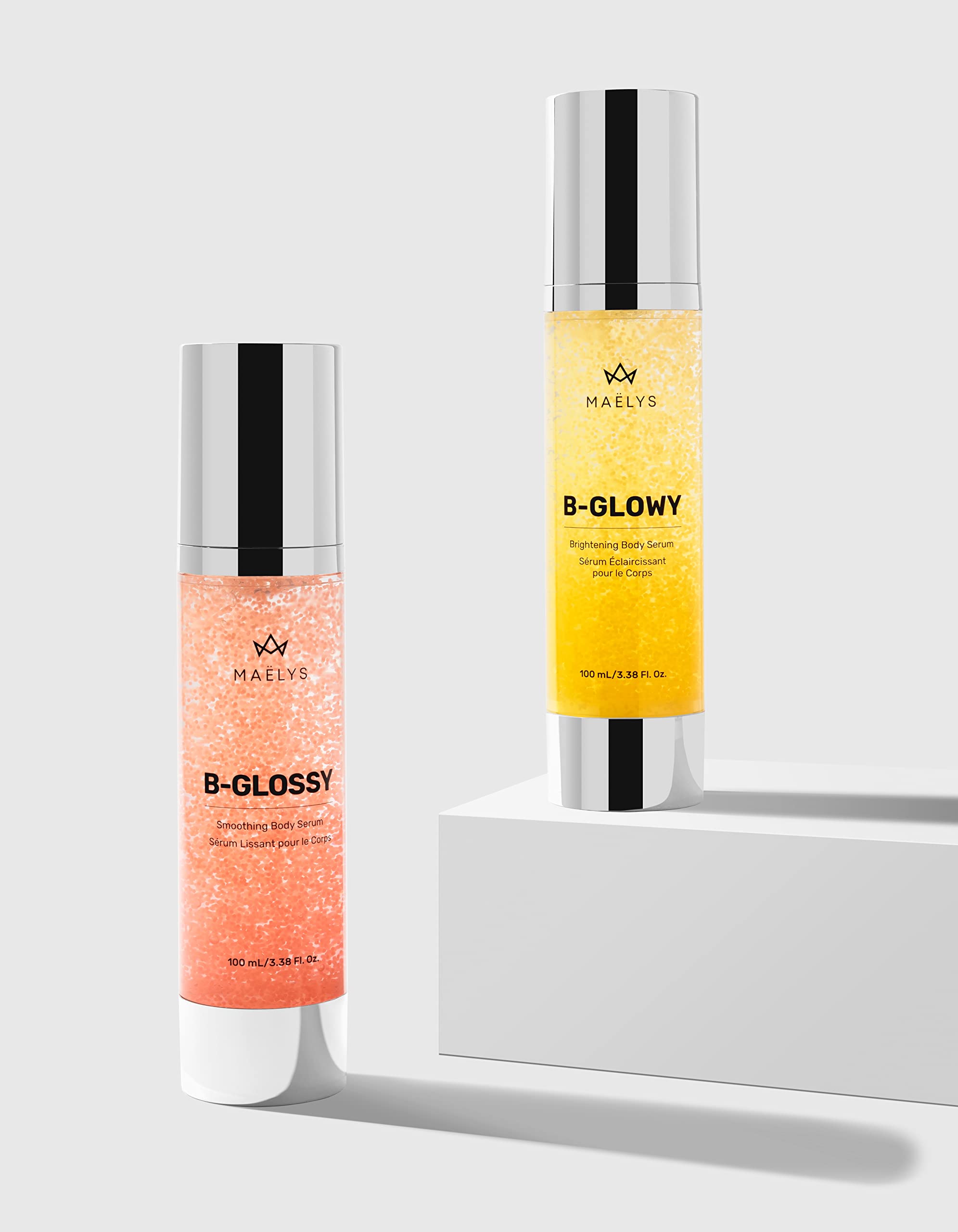 MAËLYS Smooth & Radiant Body Duo - Firming & Brightening Body Cream & Scrub for Glowing Skin | Perfect for Post-Workout Recovery & Pre-Party Prep