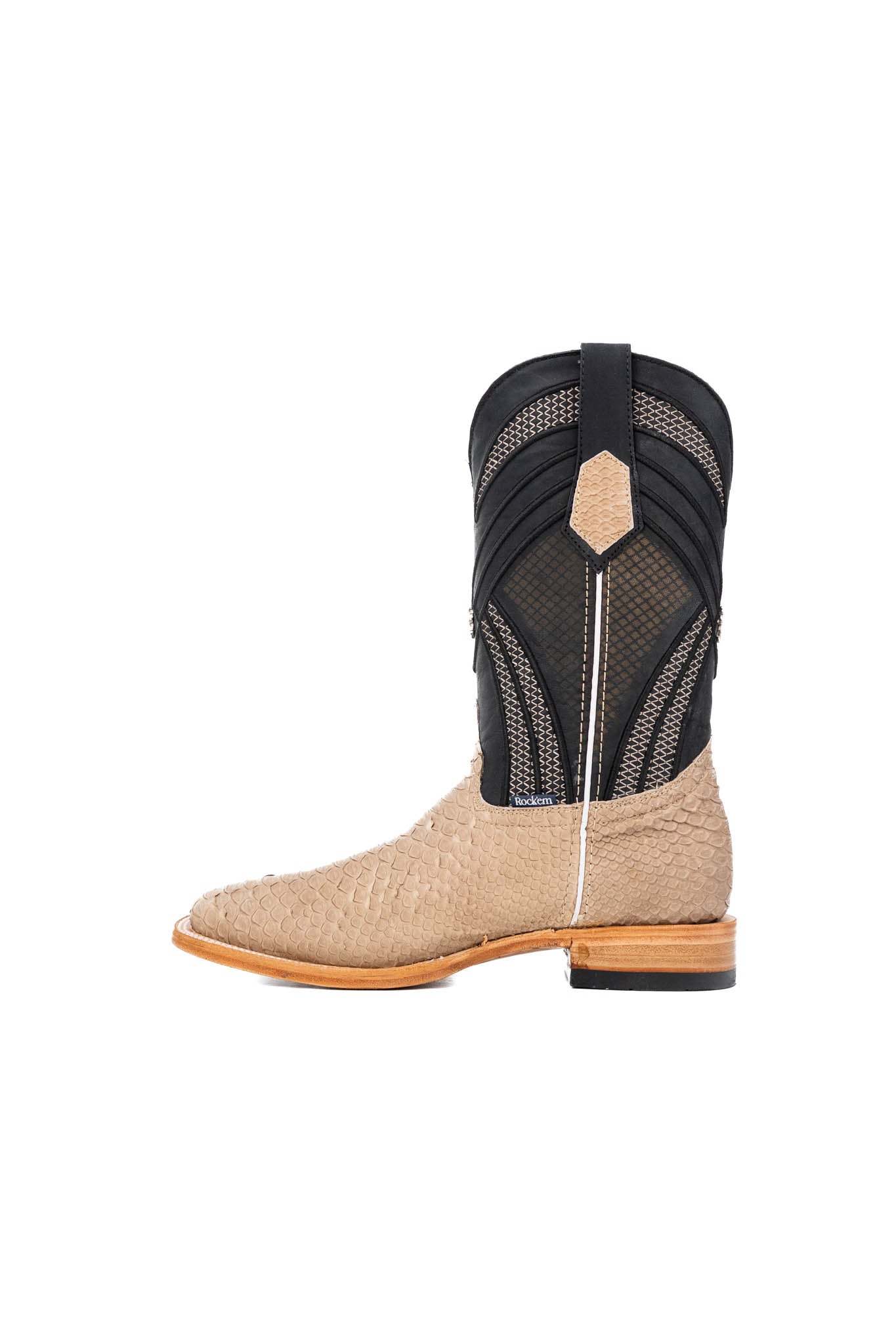 Monroe Python Exotic Square Toe Cowboy Boots for Men - Genuine Leather Western Boots with Square Toe Design - Perfect for Country Dancing, Rodeo Events & Western Fashion