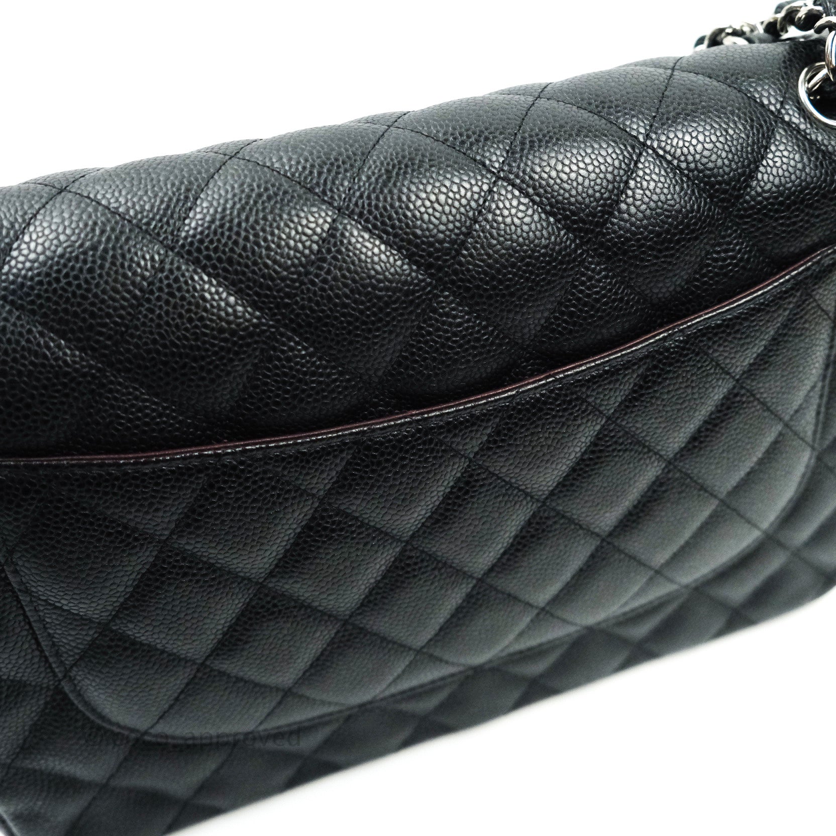 Chanel Classic Jumbo Double Flap Bag in Black Caviar Leather with Silver Hardware - Luxury Handbag for Women, Perfect for Work, Evening Events & Special Occasions