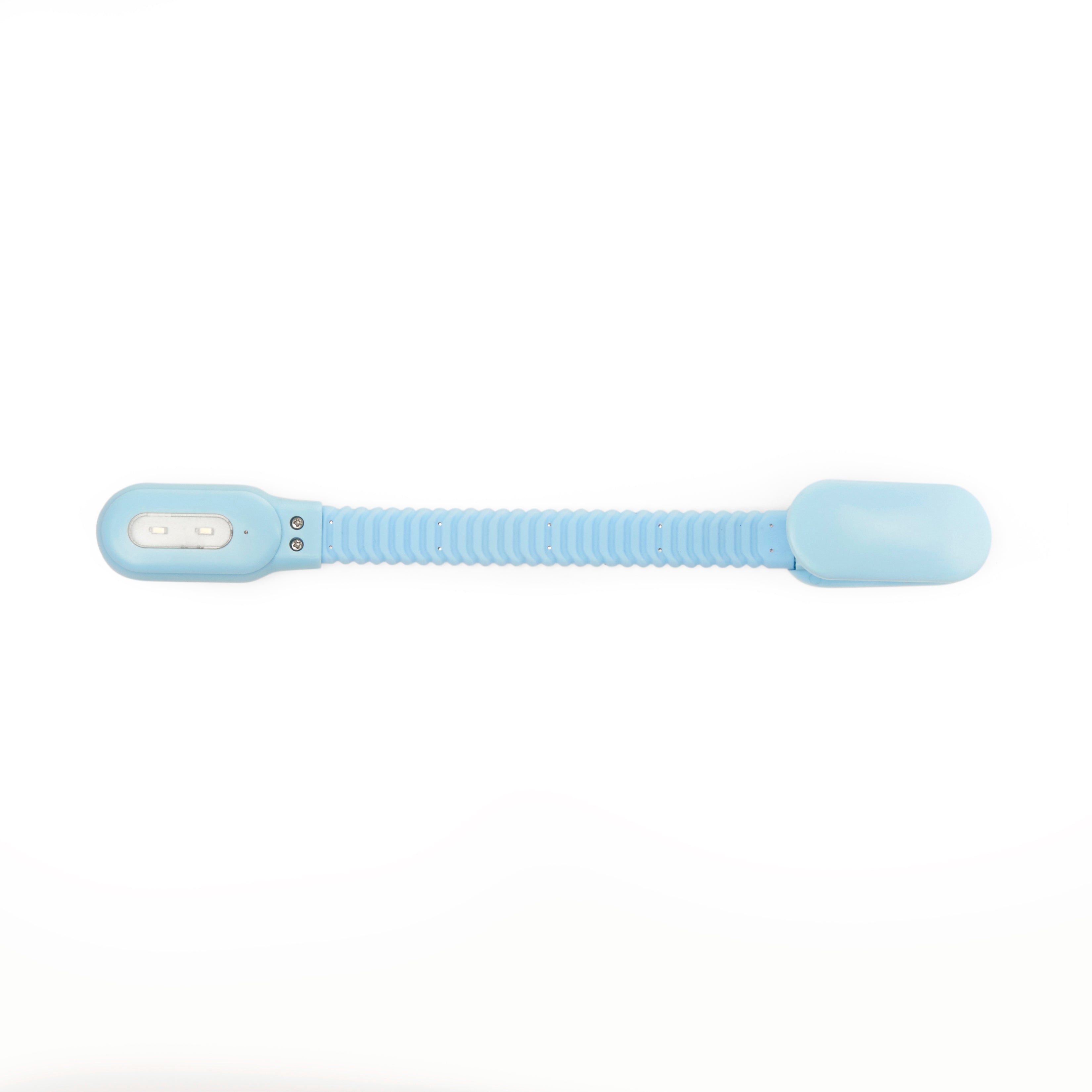 Rechargeable LED Book Light - Blue Reading Light for Night Reading, Studying, Travel & Bedtime Use