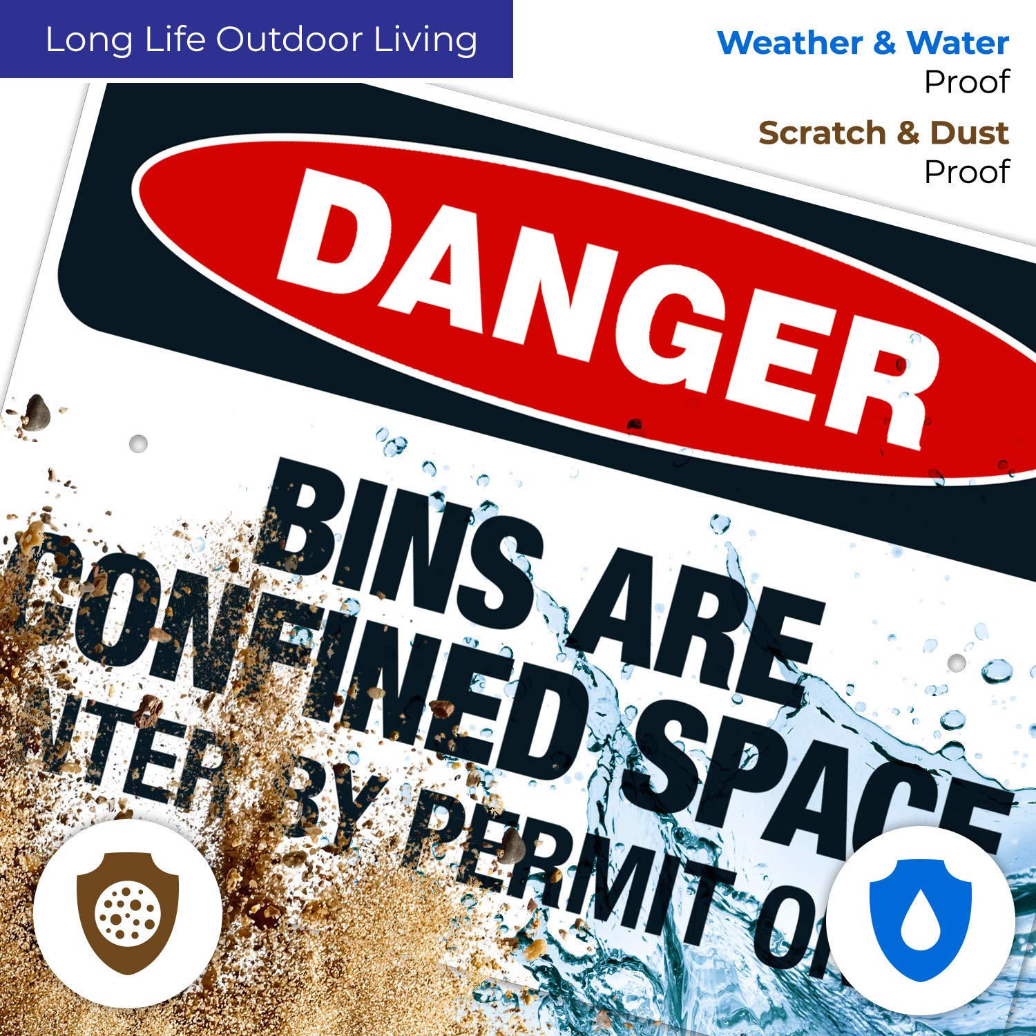 OSHA Approved Danger Sign - Confined Space Enter by Permit Only, 18x24 Inches | Rust-Free .063 Aluminum, Fade Resistant for Indoor/Outdoor Use | Made in USA | Ideal for Construction Sites, Warehouses & Industrial Safety Areas