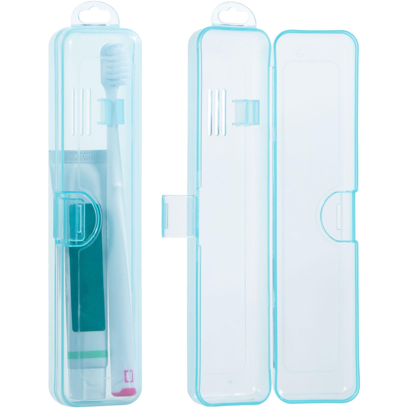 Yeeco 2 Pack Clear Bluetooth Toothbrush Travel Case - Portable Waterproof Holder for Travel Size Toothbrushes (7.87 x 1.85 x 1.18 inches) - Perfect for Camping, Gym & Air Travel Accessories