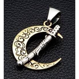 Authentic Japanese Samurai Sword Moon Pendants - Handcrafted Anime Cosplay Jewelry for Men & Women - Perfect for Halloween Costumes, Anime Conventions & Unique Gifts