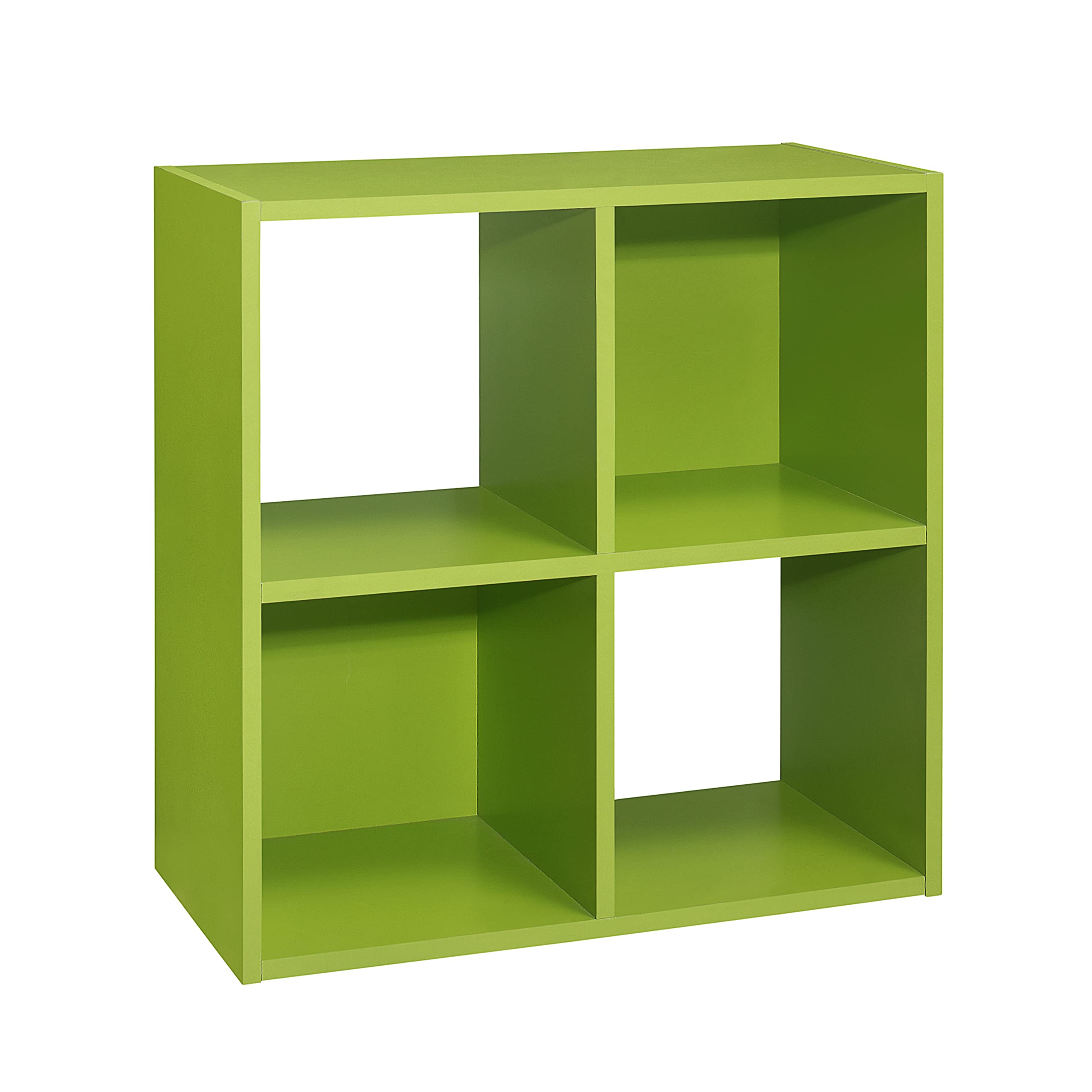 KB Designs - Green 4-Cube Toy Storage Organizer | Kids Bookcase & Bookshelf for Bedroom, Playroom, Nursery | Perfect for Organizing Toys, Books & Kids' Room Decor