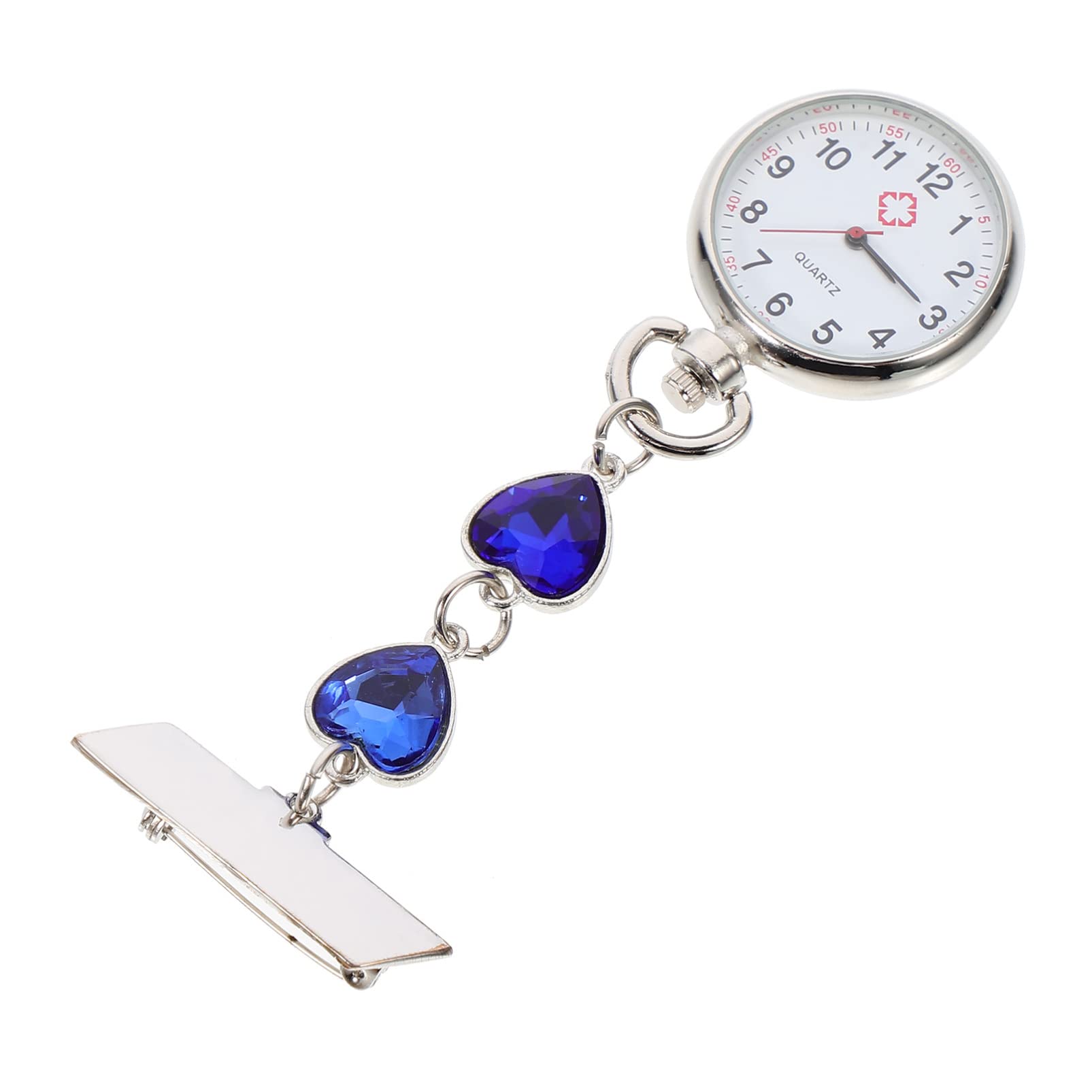 UKCOCO Nurse Lapel Pin Watch - Heart Charm Doctor Watch Brooch Clip with Telescopic Pocket Watch - Quartz Movement Timepiece for Nurses & Medical Professionals - Perfect for Hospital Shifts, Graduation Gifts & Medical Apparel Accessories