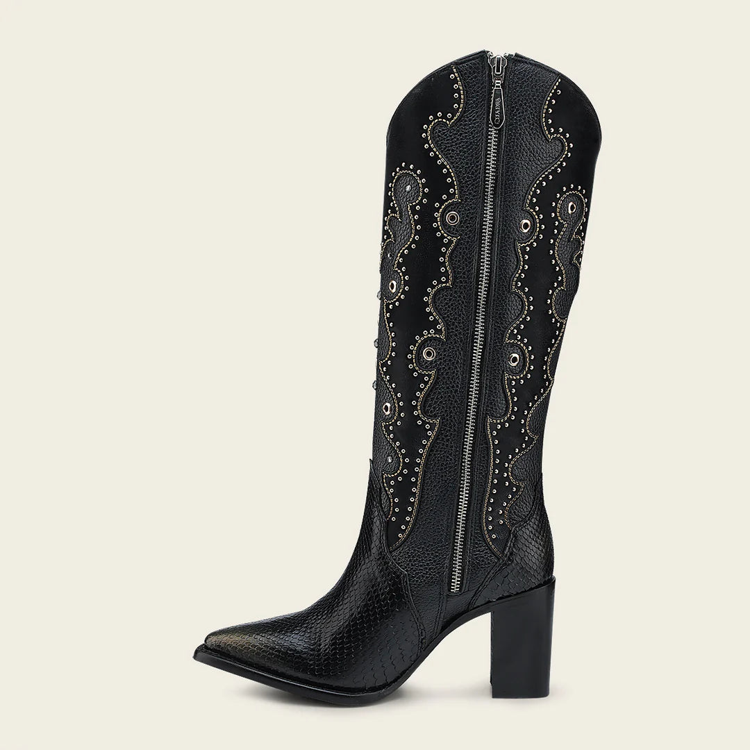Cuadra Black Python Boots for Women - Stylish & Comfortable Western Boots for Cowgirl Fashion, Night Out & Country Events