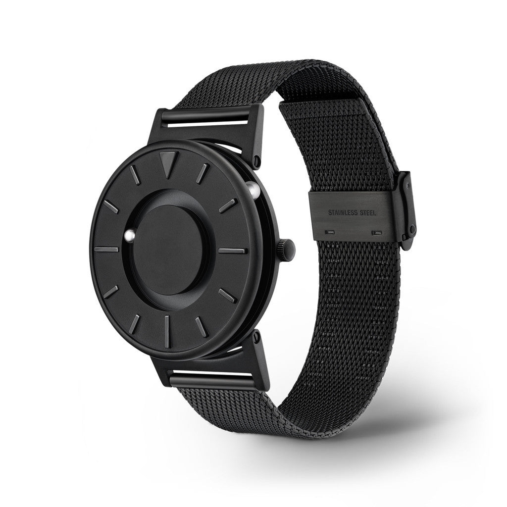 Eone The Bradley Black - Stylish and Tactile Watch for Men & Women | Waterproof & Durable | Perfect for Business, Travel, and Everyday Wear