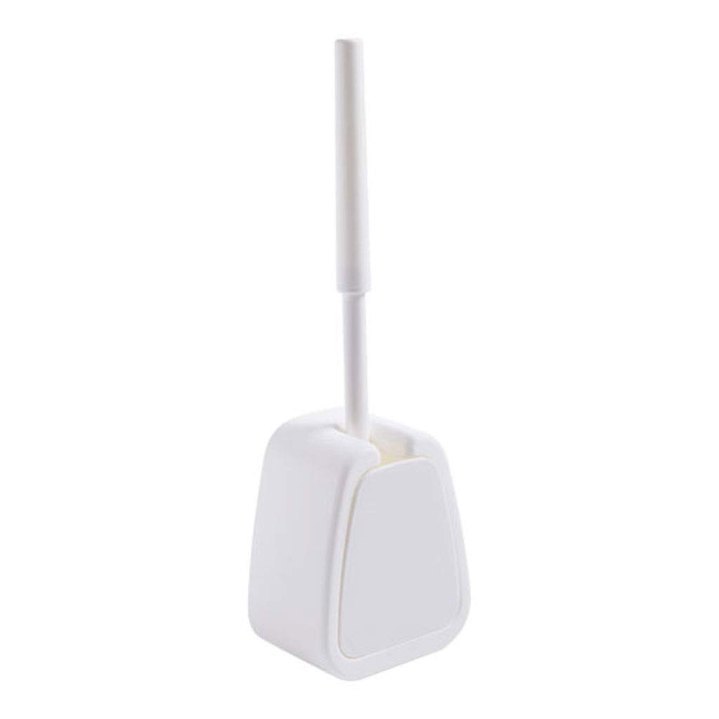 Wall-Mounted Toilet Brush Holder - Space Saving Bathroom Cleaning Tool for Home (White) - Perfect for Small Bathrooms