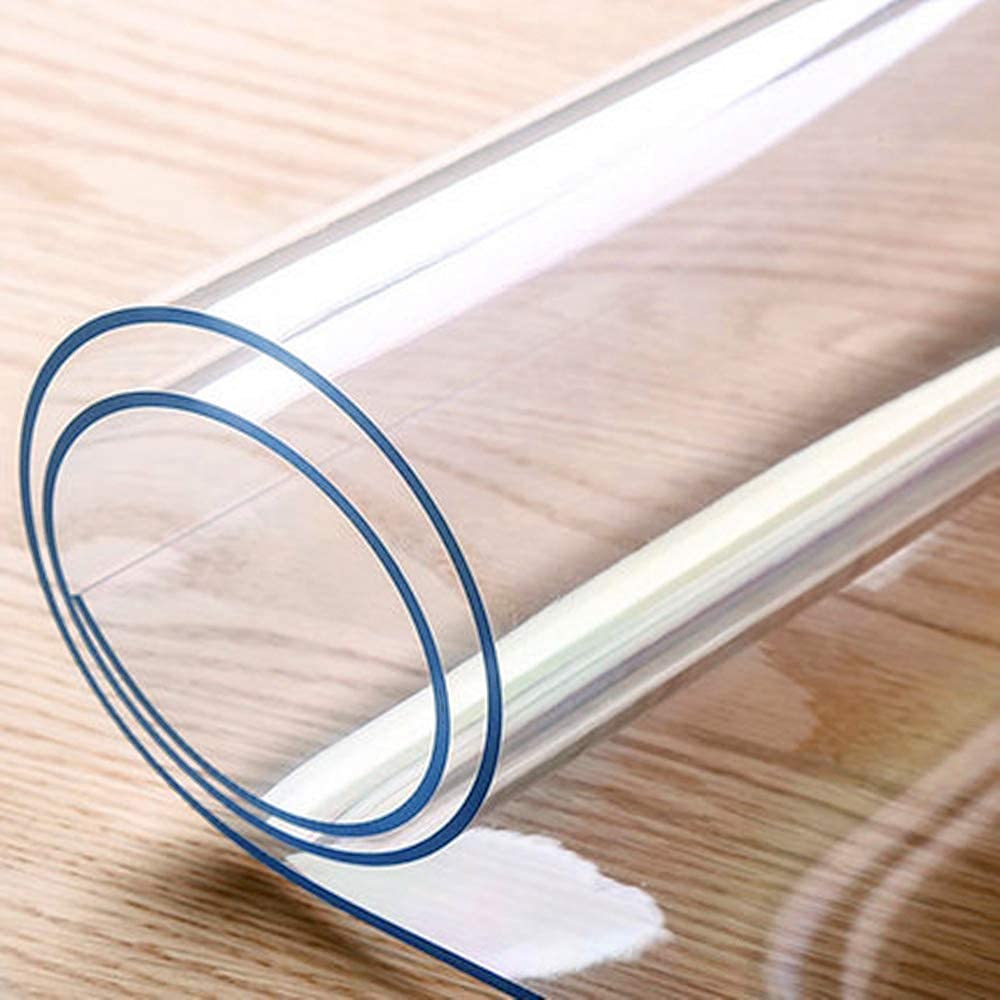 VALLEY TREE 2-Pack 16x16 Inch Clear PVC Table Protector - 1.5mm Thick Waterproof Desk Mat for Dining, Office, Craft & Study - Durable Plastic Table Cover for Home, Work & School Use