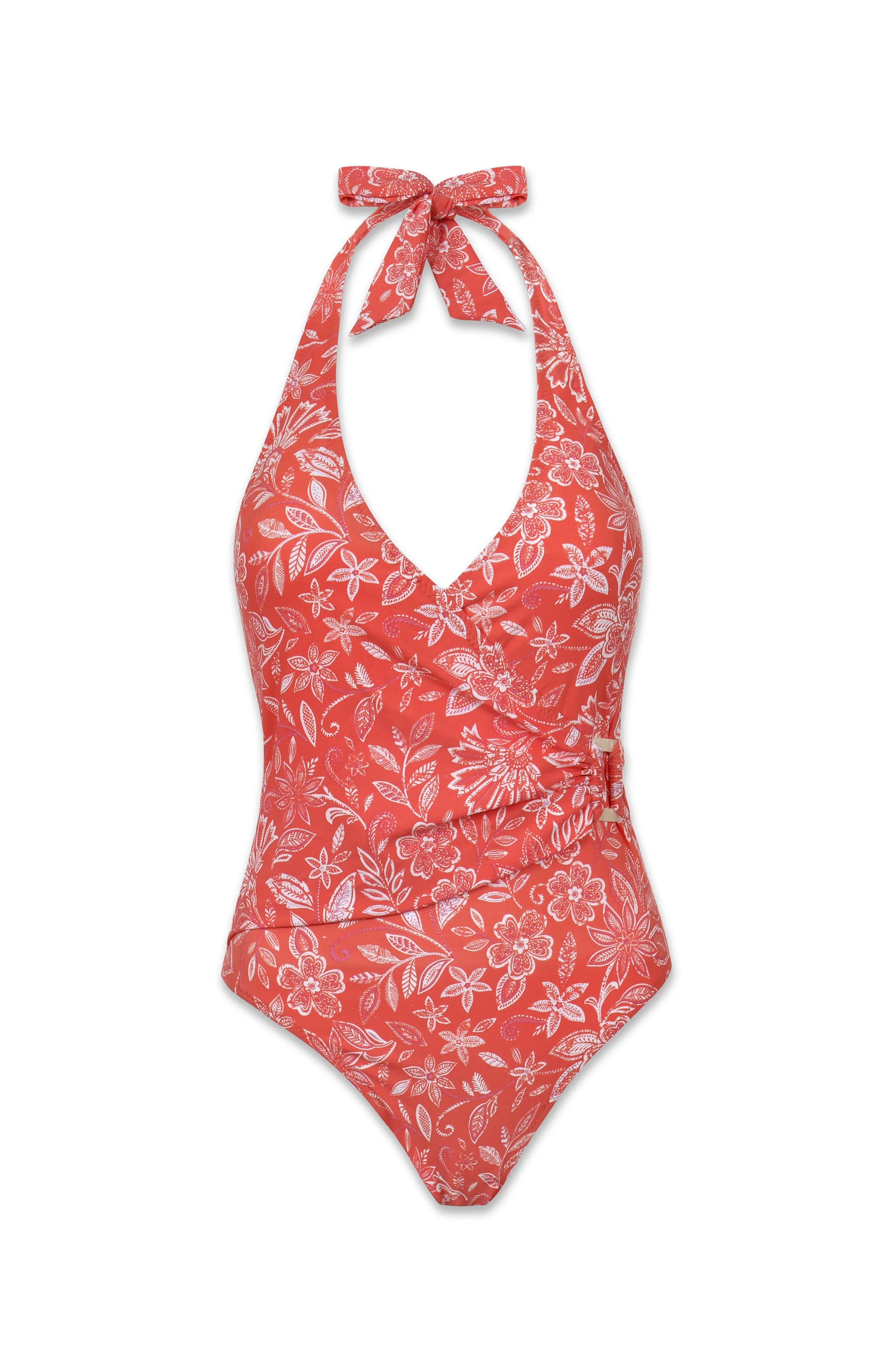 Gigi Floral Shell Wrap One Piece Swimsuit - Stylish Beachwear for Summer Vacations & Pool Parties
