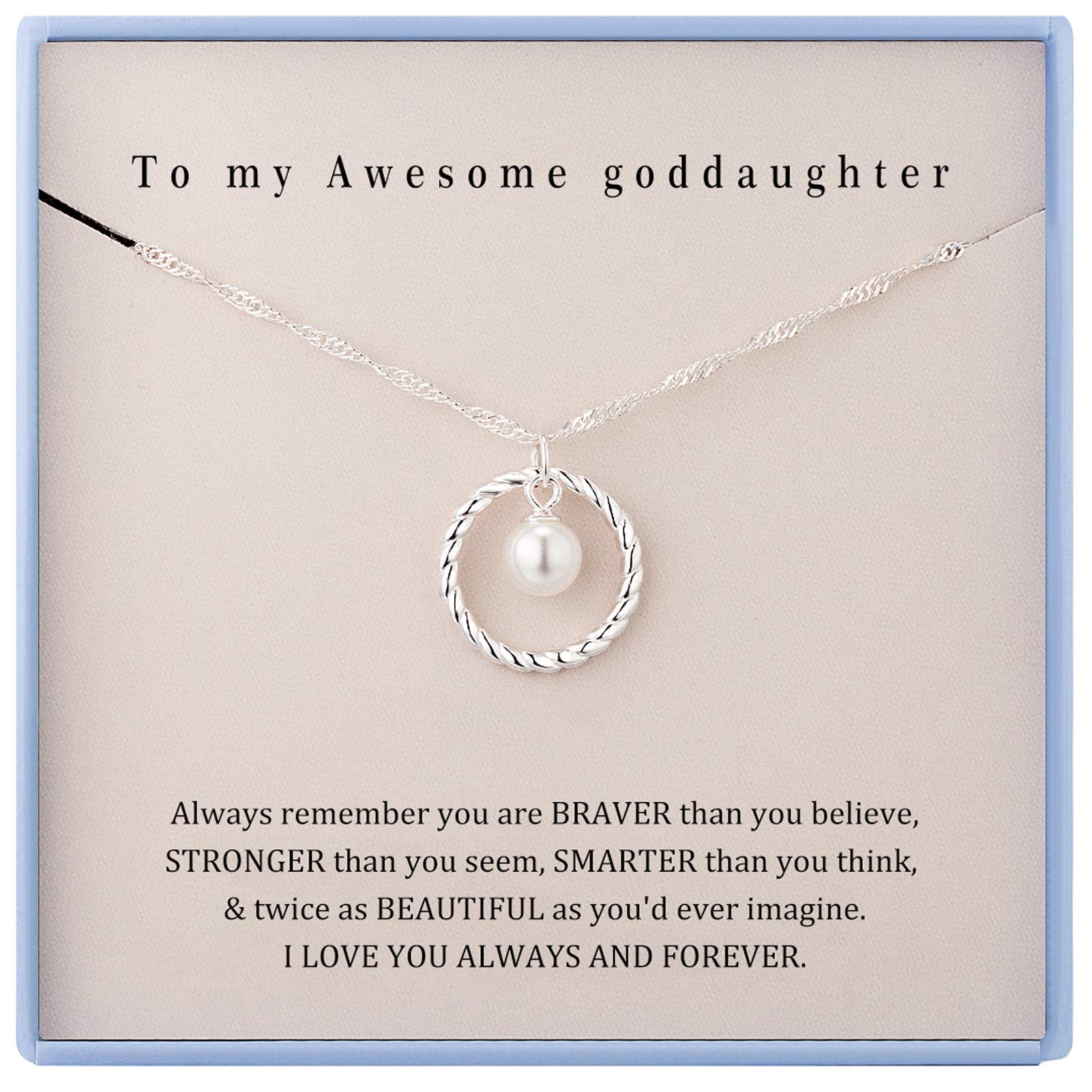 Godmother/Godfather Gift - Sterling Silver Circle Pendant Necklace for Goddaughter | Christmas & Holiday Jewelry Present | Baptism, Birthday & Special Occasion Keepsake