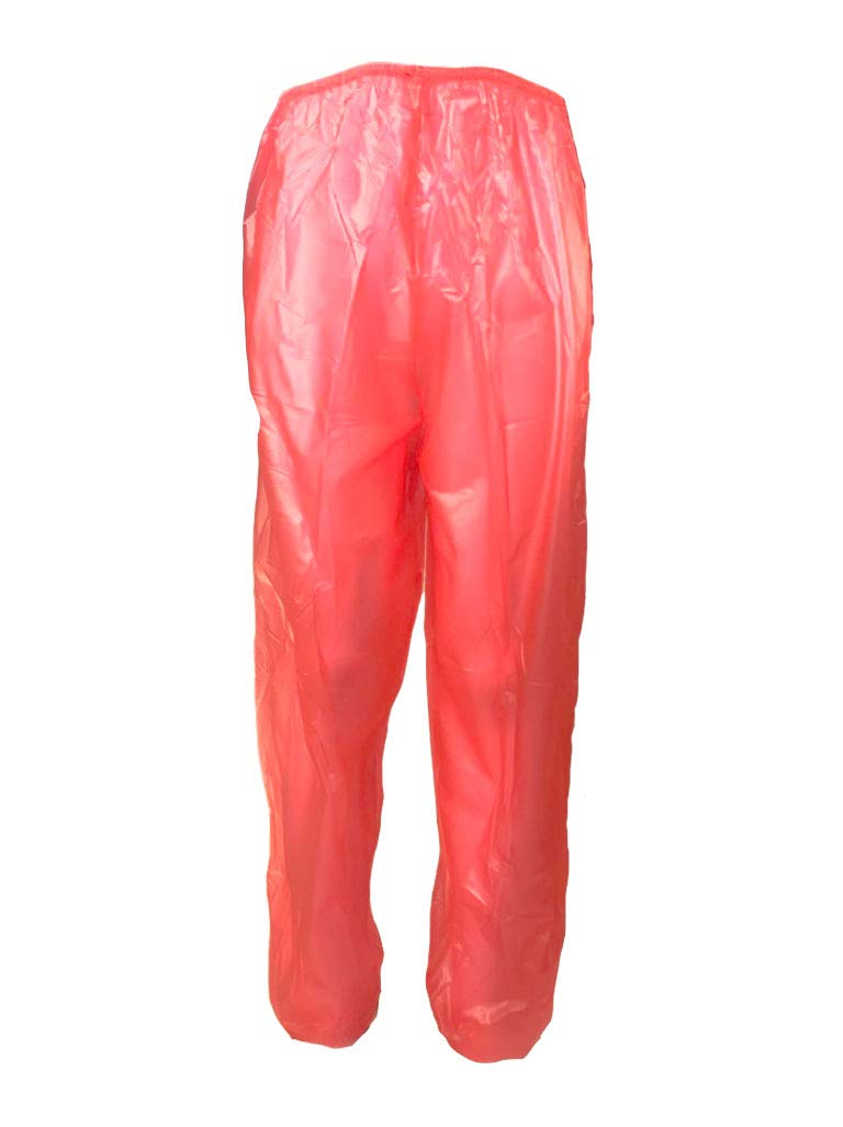 Transparent Red Plastic Jogging Bottoms - Large Size Men's Athletic Pants for Running, Gym & Casual Wear