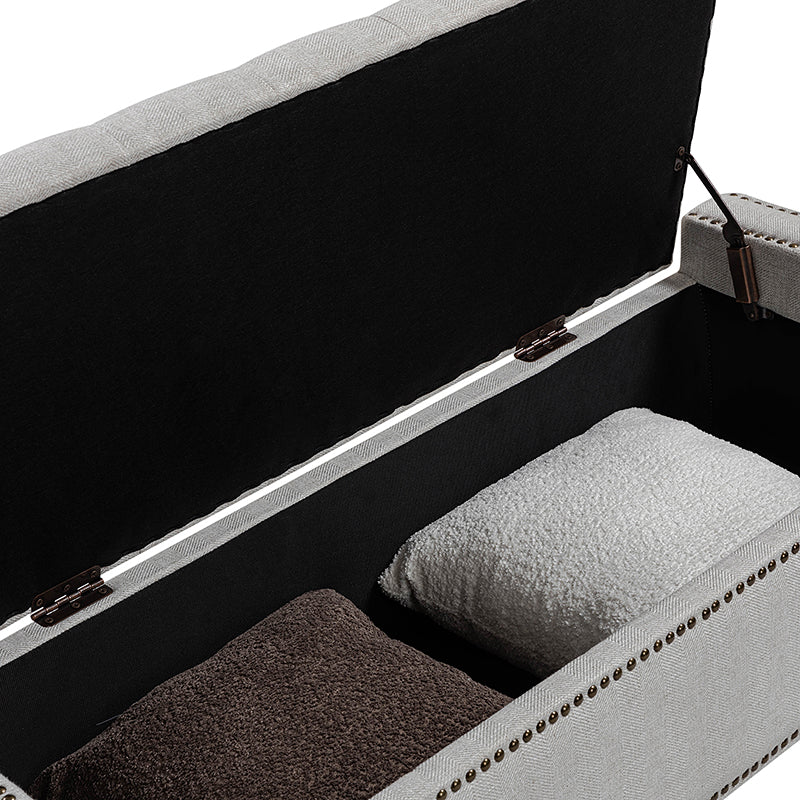 Eugen Upholstered Flip Top Storage Bench - Stylish Ottoman with Hidden Storage for Bedroom, Living Room & Entryway - Perfect for Seating, Storage & Home Decor