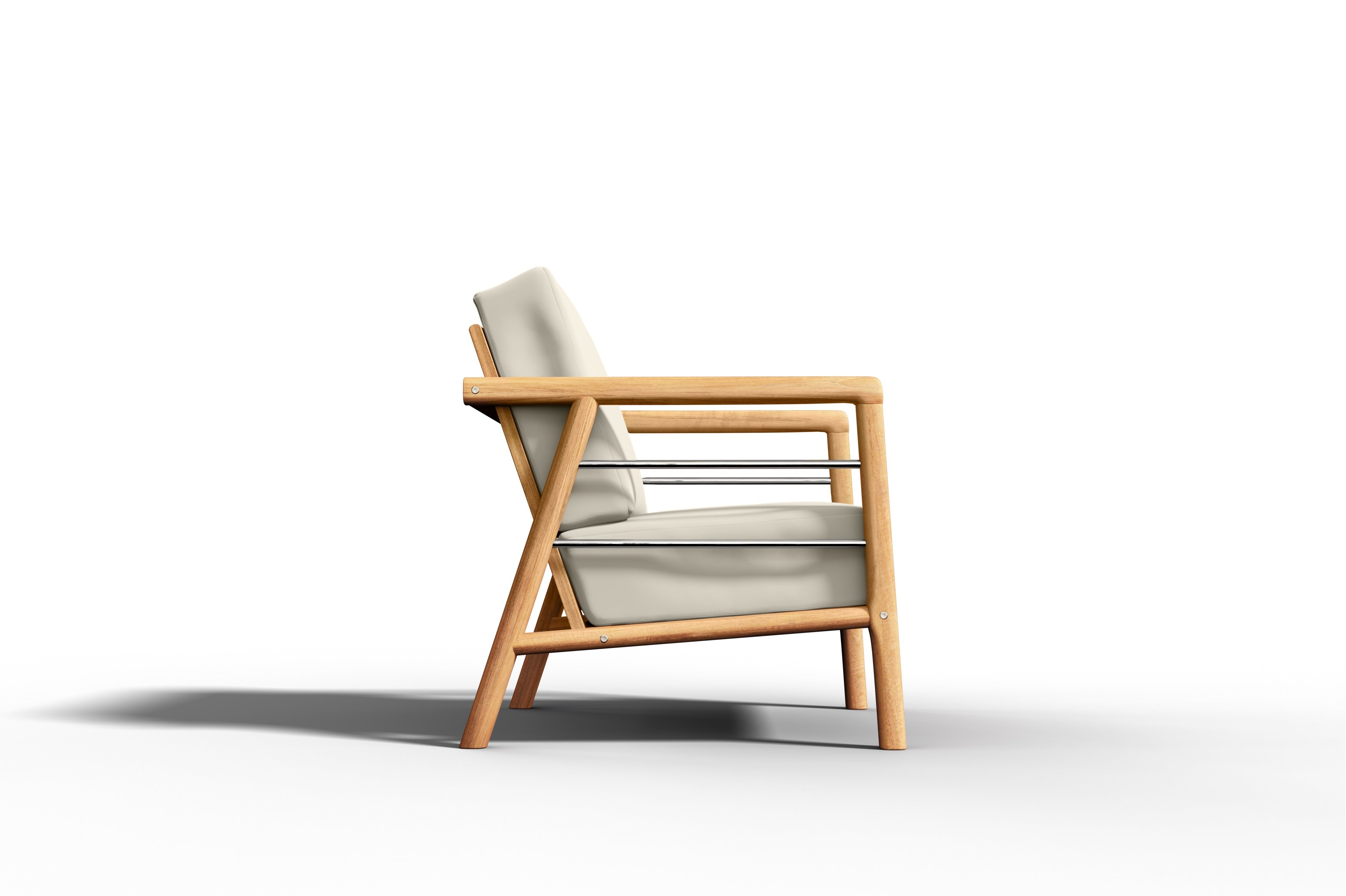 Premium Daniele Teak Outdoor Club Chair with Weather-Resistant Sunbrella Canvas Cushion - Perfect for Patio, Poolside, and Garden Relaxation