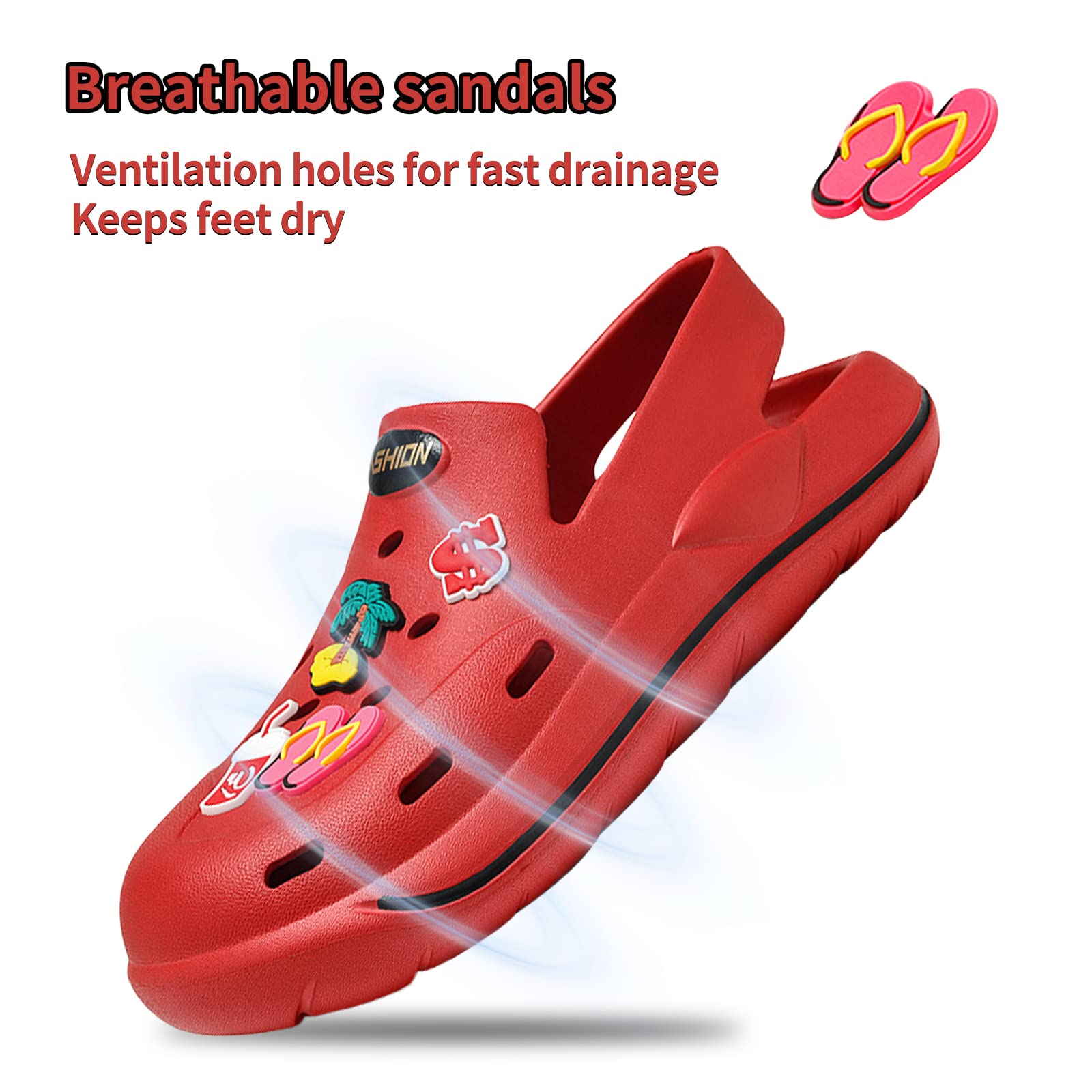 Breathable Unisex Garden Clogs - Comfortable Slip-On Beach Sandals for Women & Men | Perfect for Summer, Gardening, Poolside & Outdoor Activities