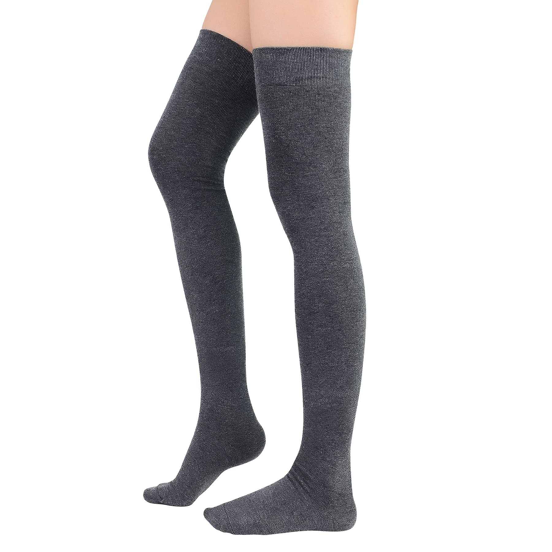 Zando Women's Cotton Thigh High Socks - Over Knee Stockings for Daily Wear & Outfits