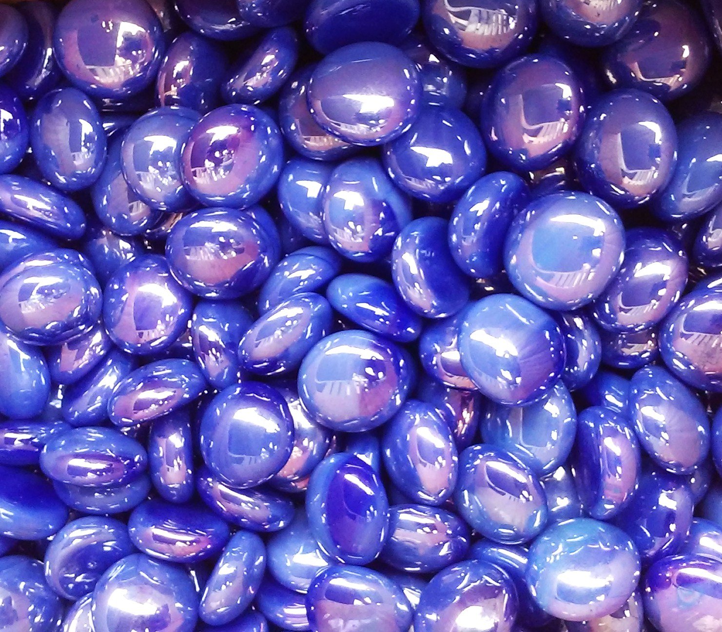 1 LB Opal Blue Iridescent Glass Gems - Creative Stuff Glass for Vase Fillers, DIY Crafts, Home Decor & Wedding Centerpieces