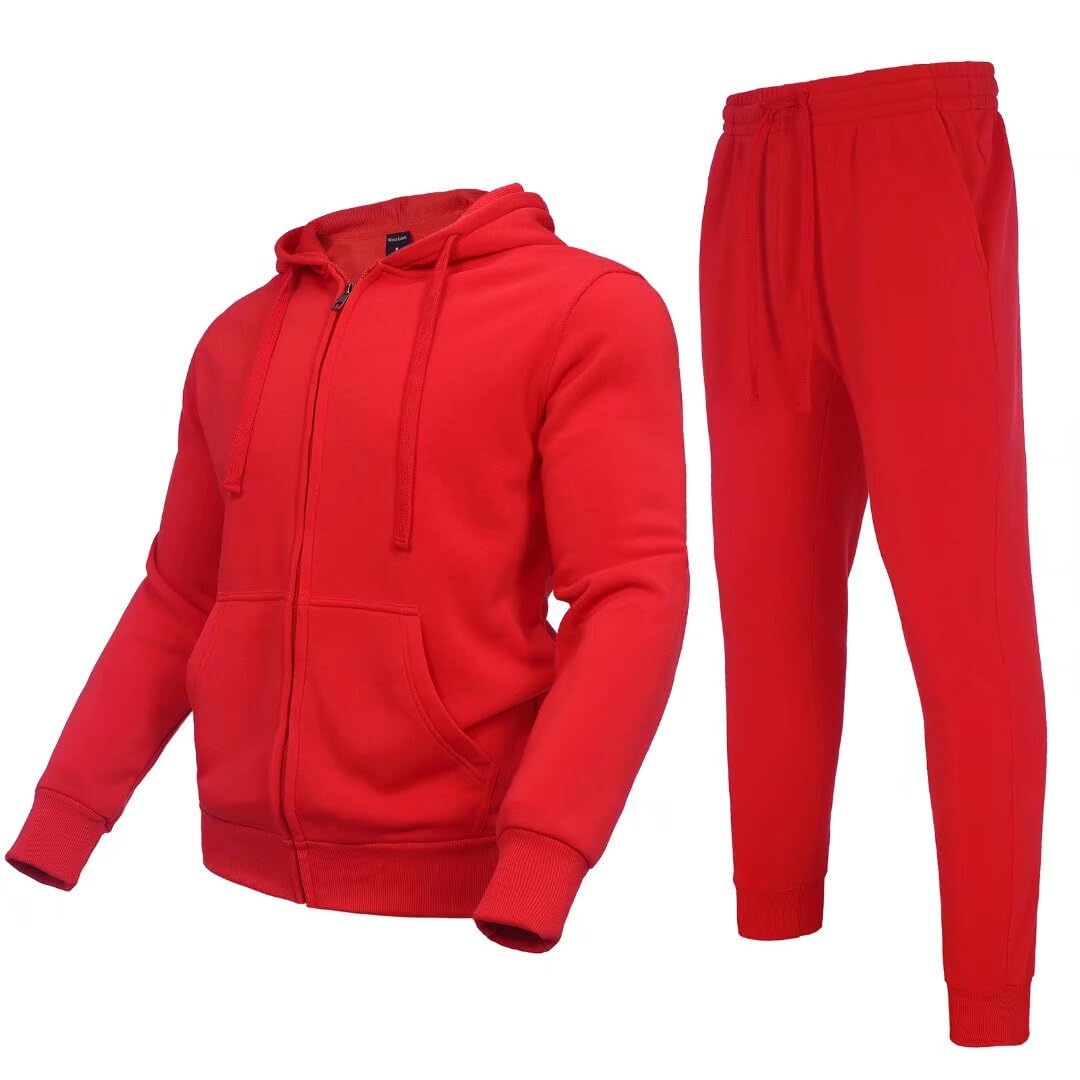 Zusmen Men's 2-Piece Tracksuit Set - Stylish Track Jacket & Pants for Casual Wear, Gym, and Outdoor Activities