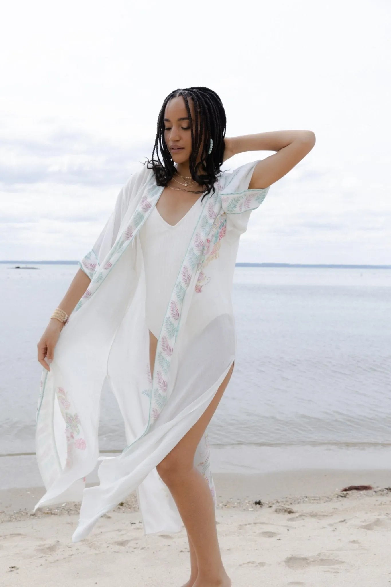 Elegant Flowy Paisley Print Kimono - Long Boho Cover Up for Women | Perfect for Beach, Pool, or Summer Festivals