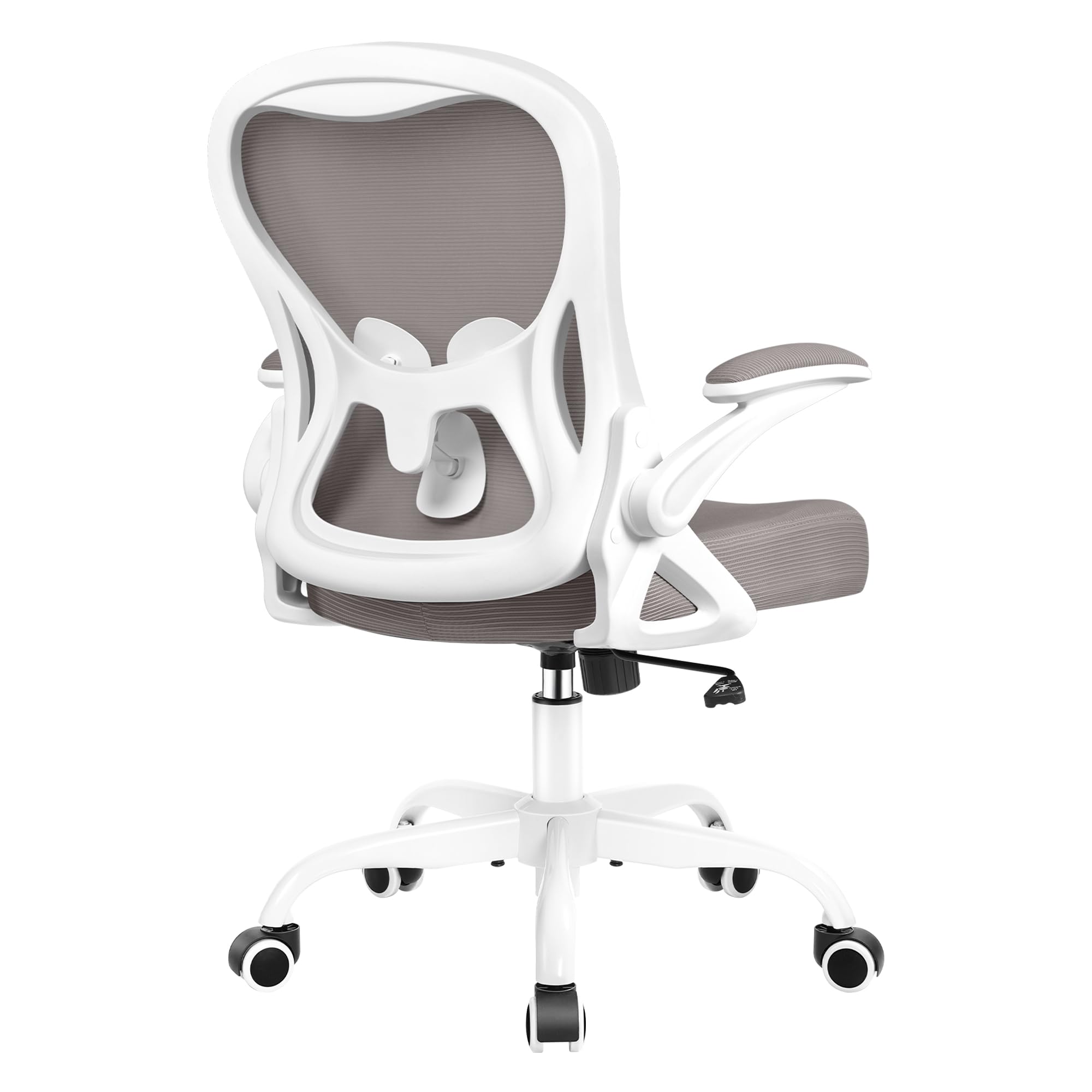 Ergonomic Mesh Office Chair with Adjustable Lumbar Support - Breathable Mid Back Computer Desk Chair, Swivel Task Chair with Flip-Up Armrests for Home & Office Use - Perfect for Long Work Hours & Gaming Sessions (Gray)
