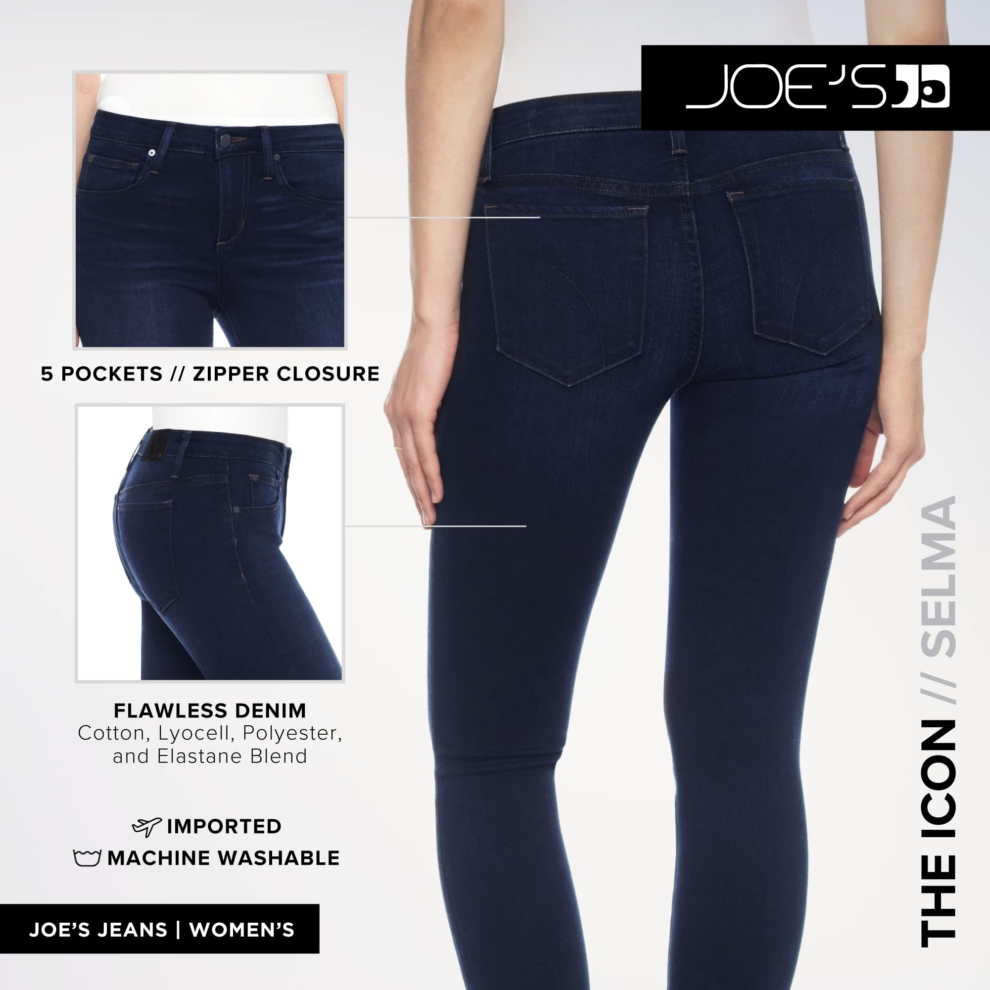 Joe's Jeans Women's Icon Midrise Skinny Ankle Jean - Stretch Denim Pants for Everyday Wear | Comfortable & Stylish Casual Outfits for Work, Dating & Weekend