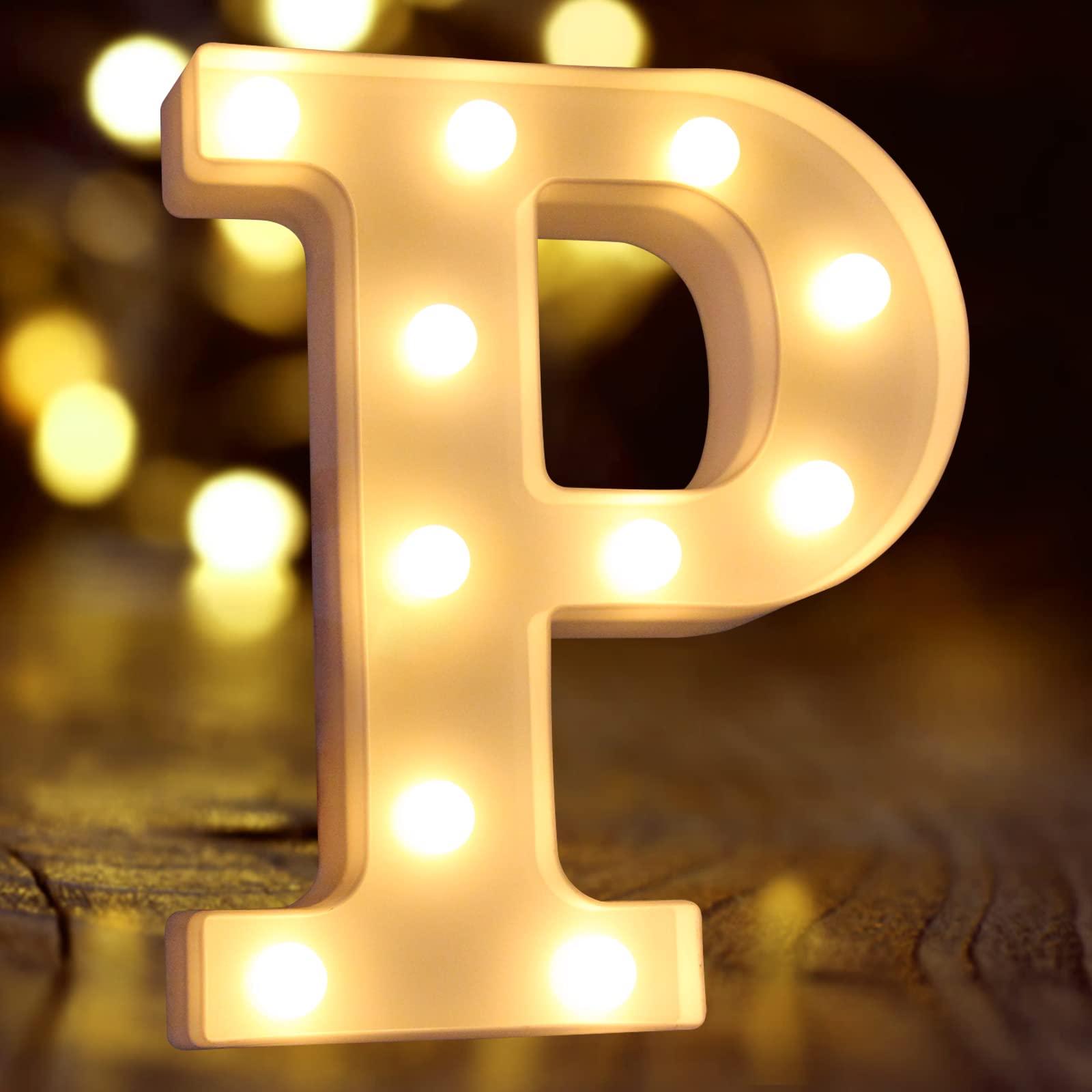 Laerjin LED Light Up Letters - Decorative Marquee Letter P with Lights for Night Light, Wedding, Birthday Party, Christmas & Home Bar Decor | Perfect for Bedroom, Nursery, Restaurant & Event Lighting